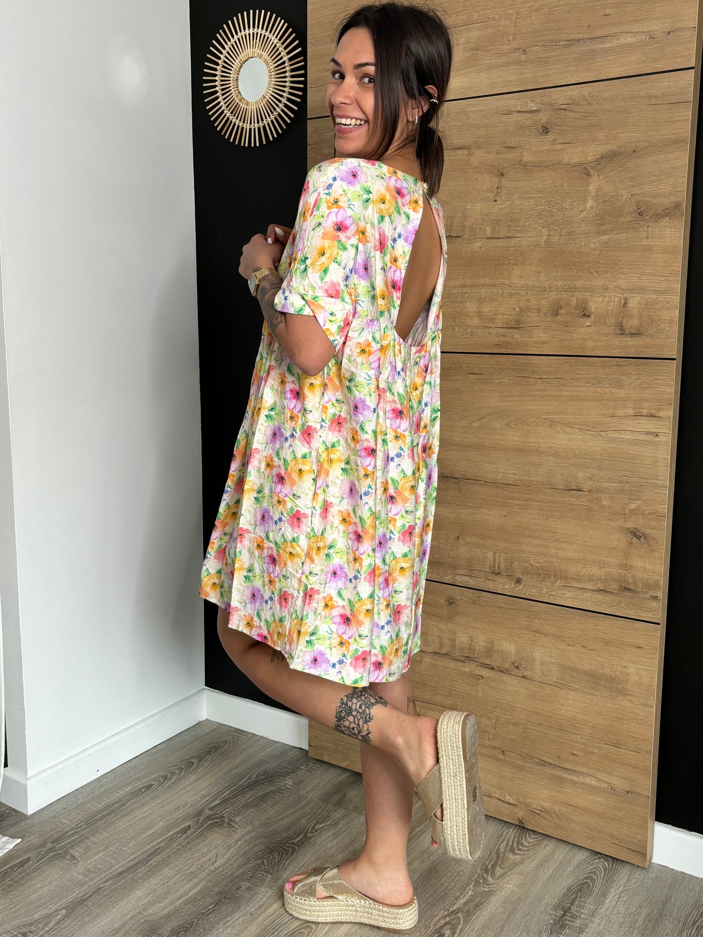 Robe short Victoire - fleurs Lila