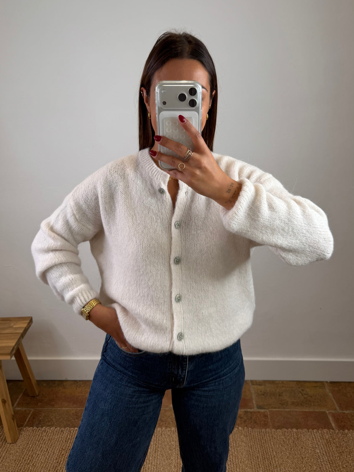 Gilet mohair Maurine - écru