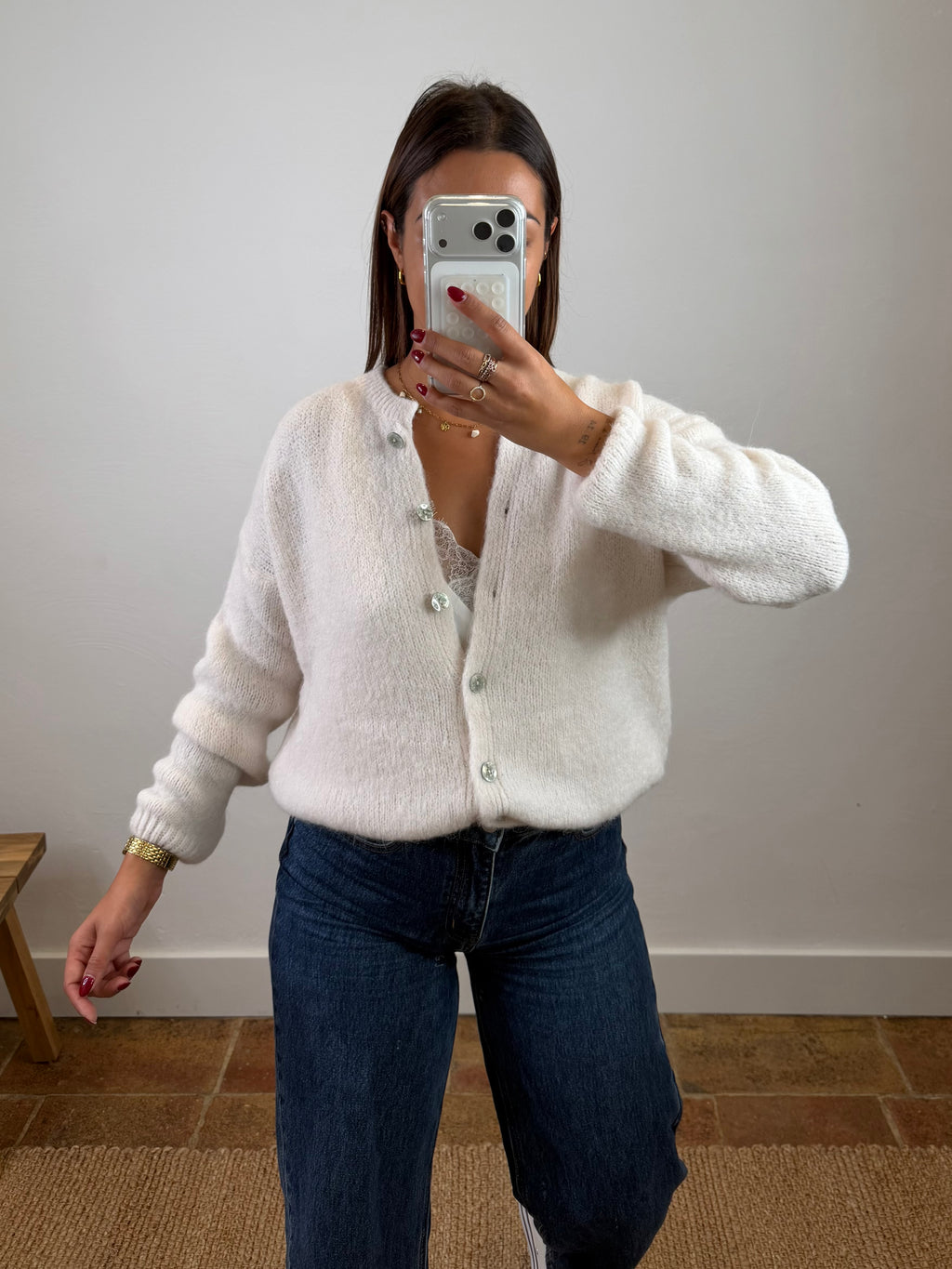 Gilet mohair Maurine - écru