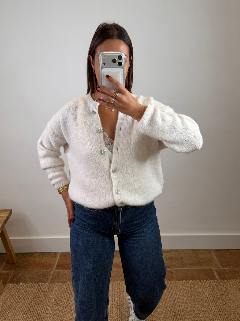 Gilet mohair Maurine - écru