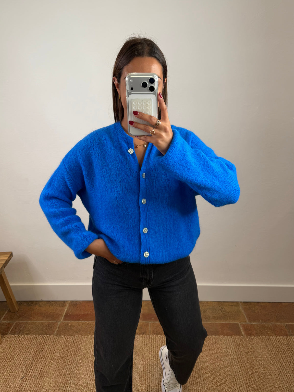 Gilet mohair Maurine - bleu