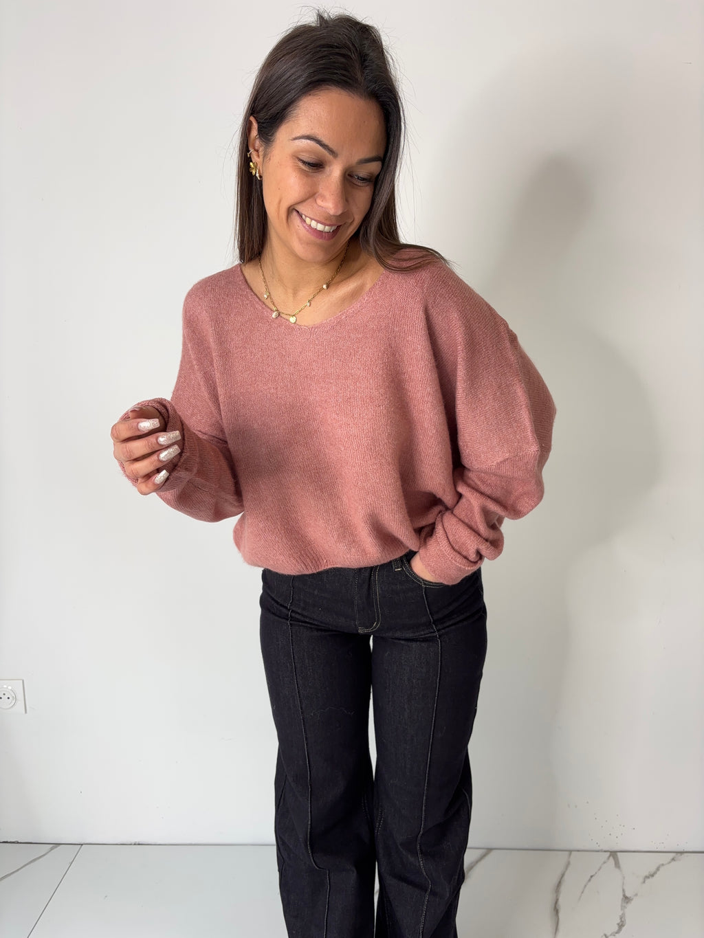 Pull Delphine - vieux rose