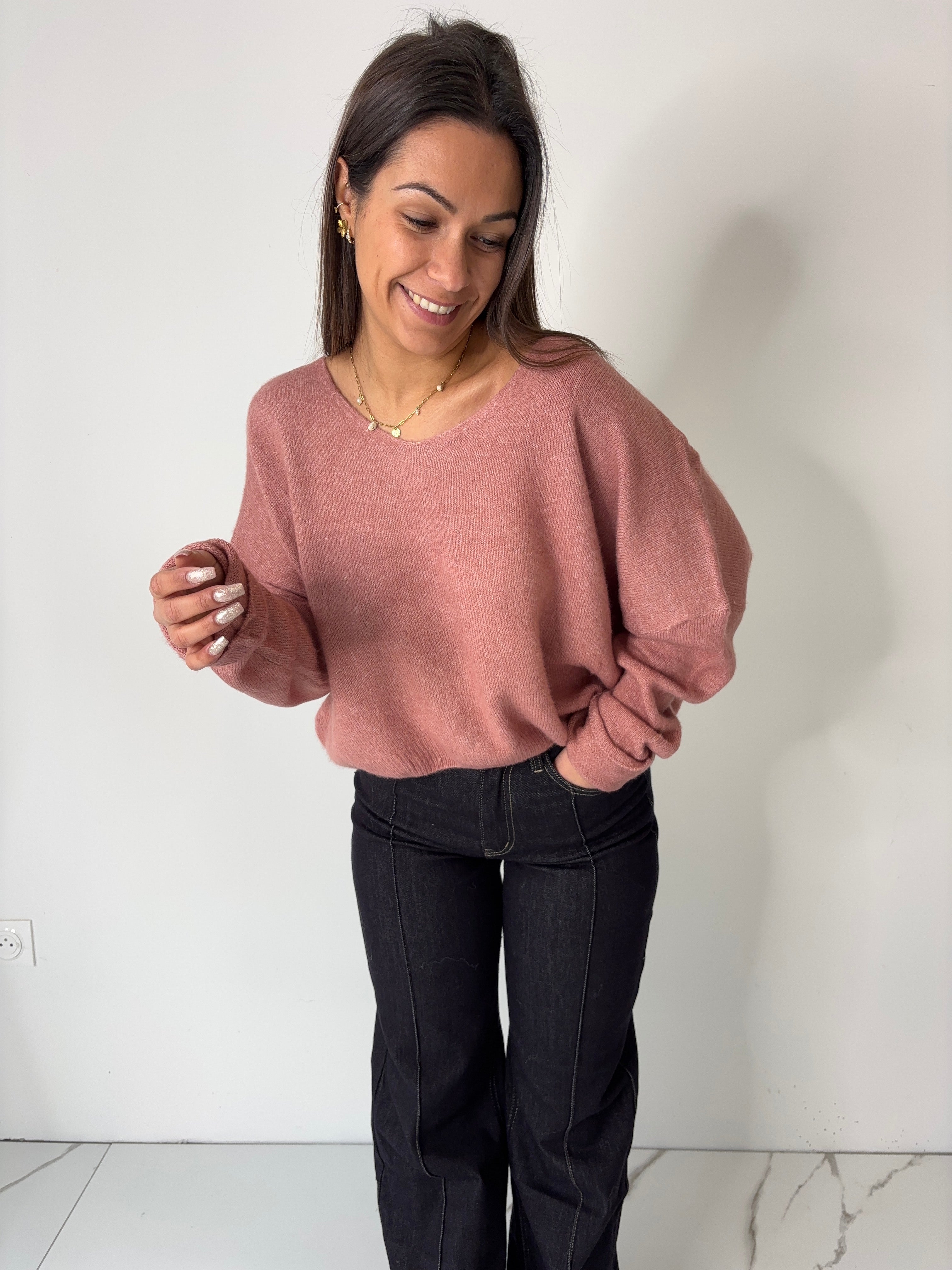 Pull Delphine - vieux rose