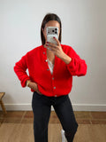 Gilet mohair Maurine - rouge orangé