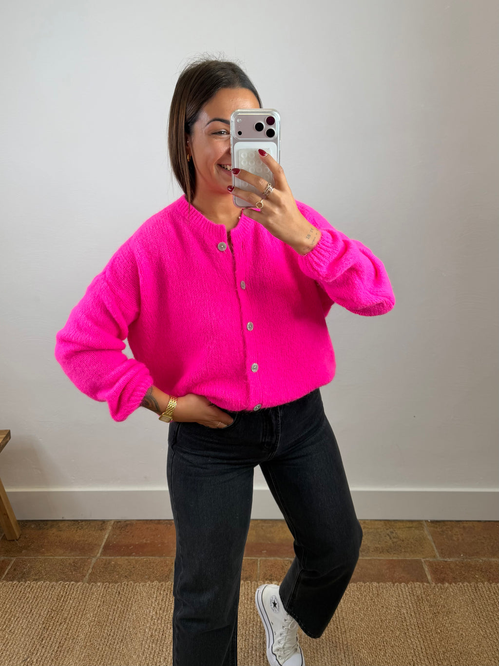 Gilet mohair Maurine - fuchsia