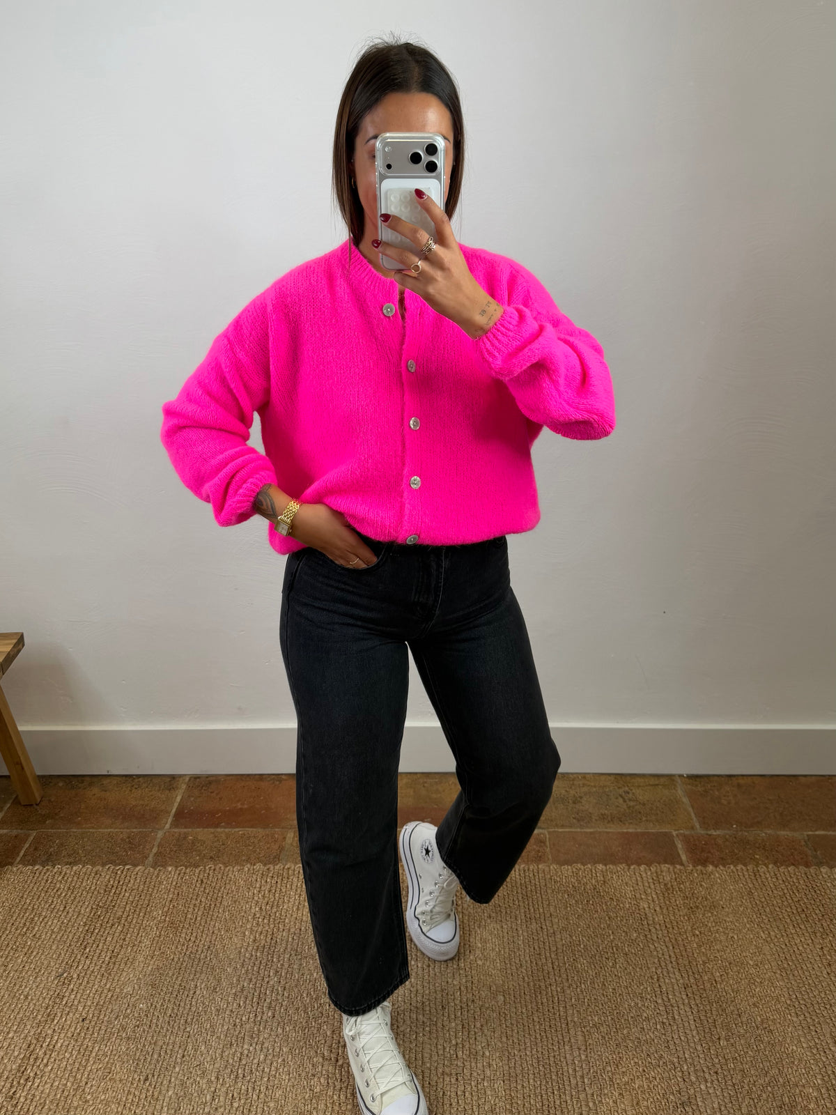 Gilet mohair Maurine - fuchsia