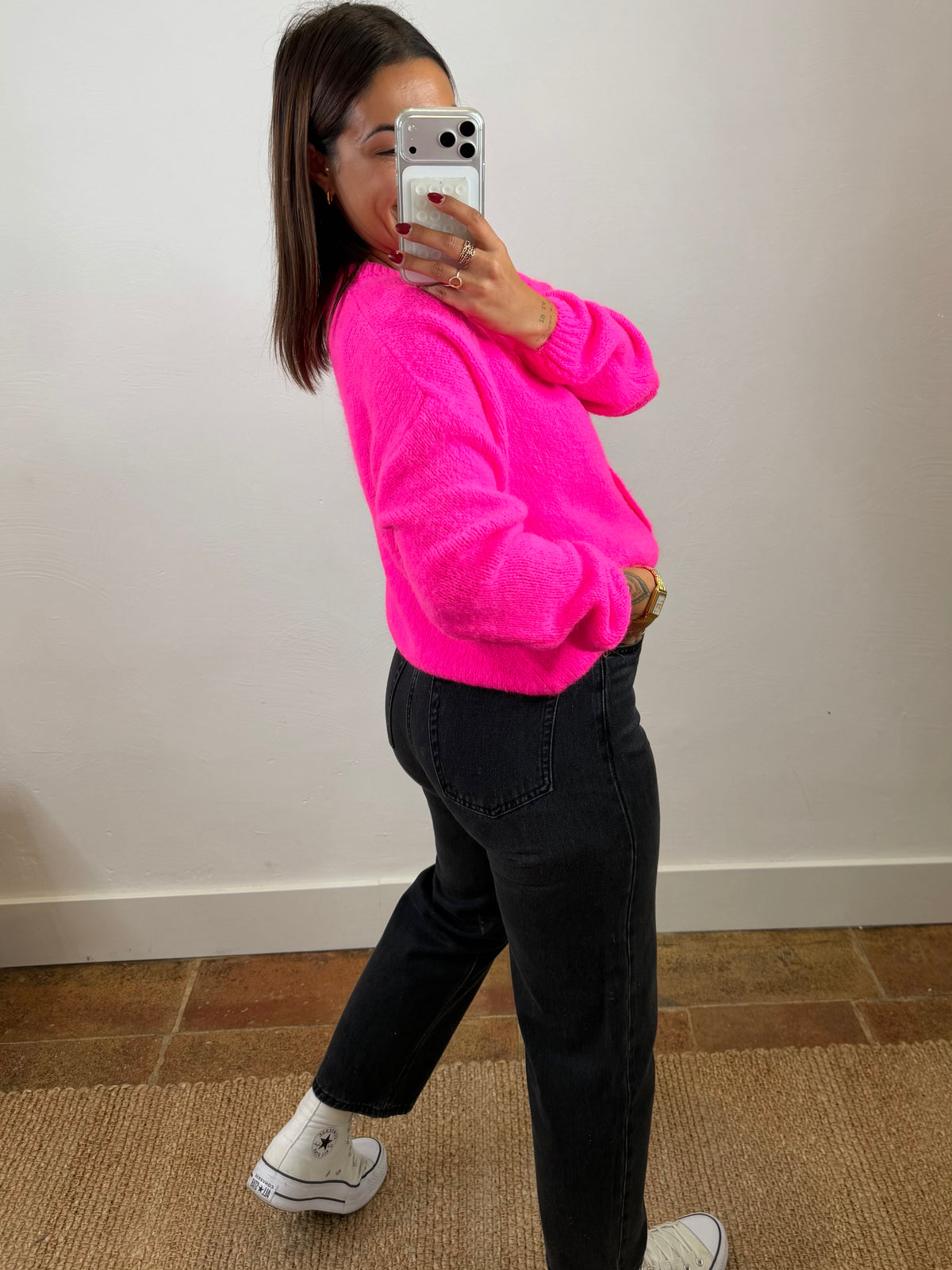 Gilet mohair Maurine - fuchsia