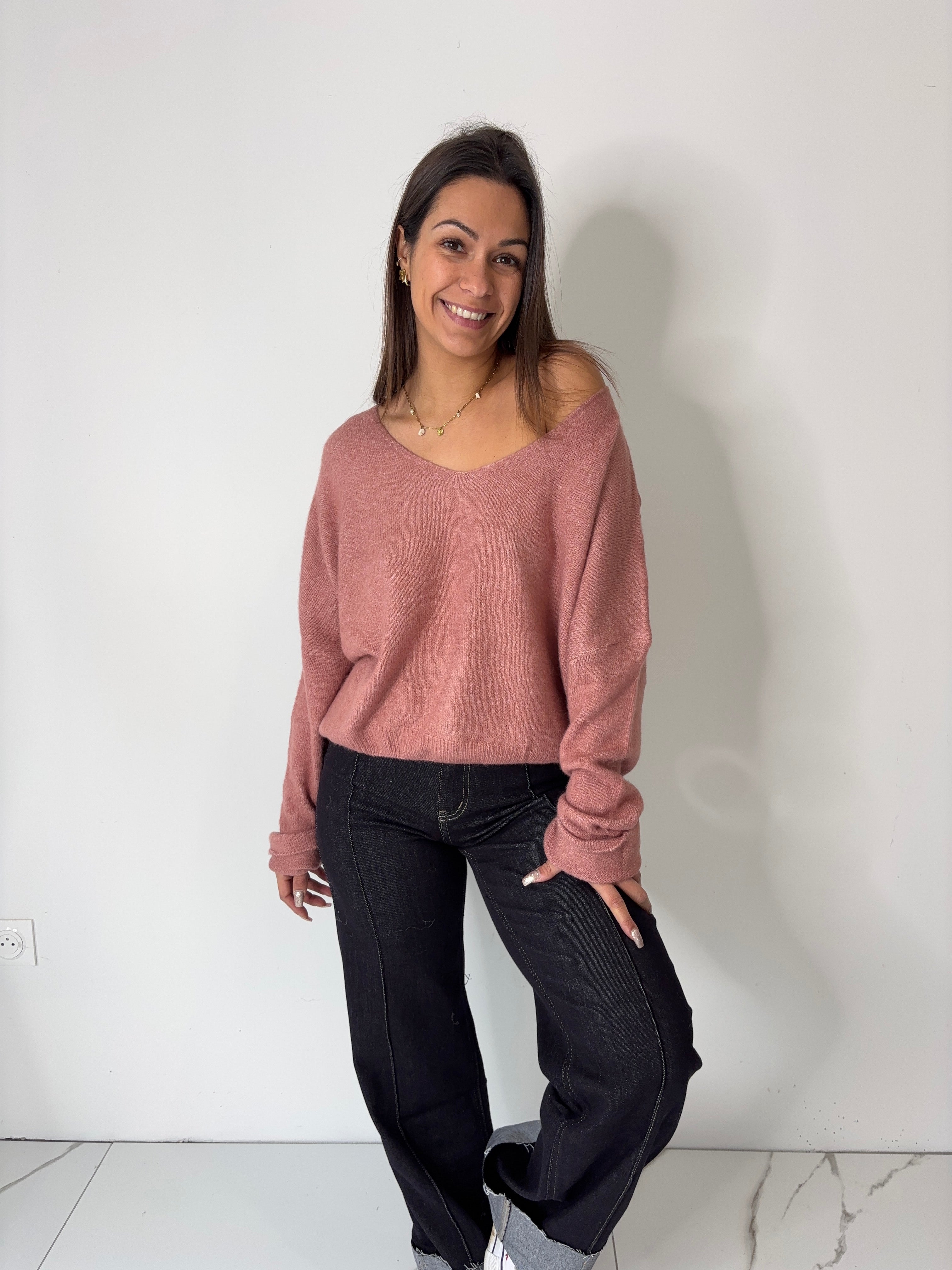 Pull Delphine - vieux rose