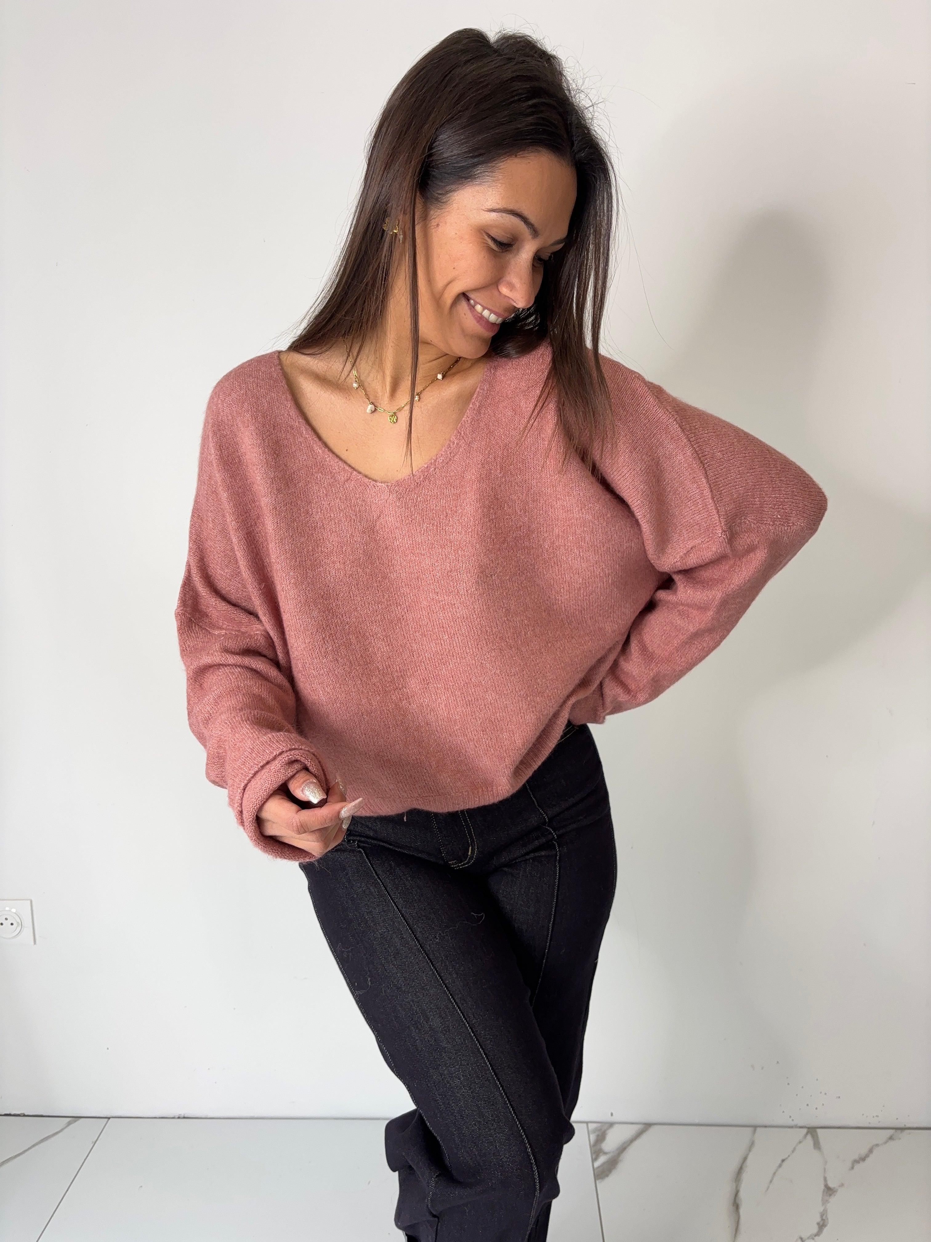 Pull Delphine - vieux rose