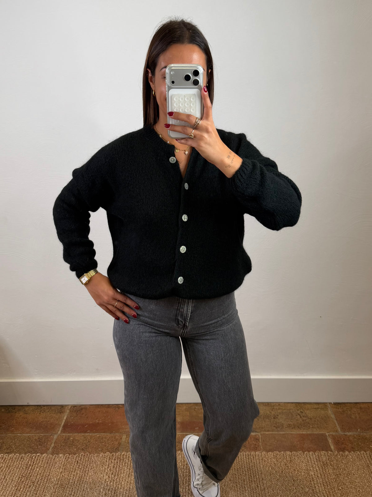 Gilet mohair Maurine - noir
