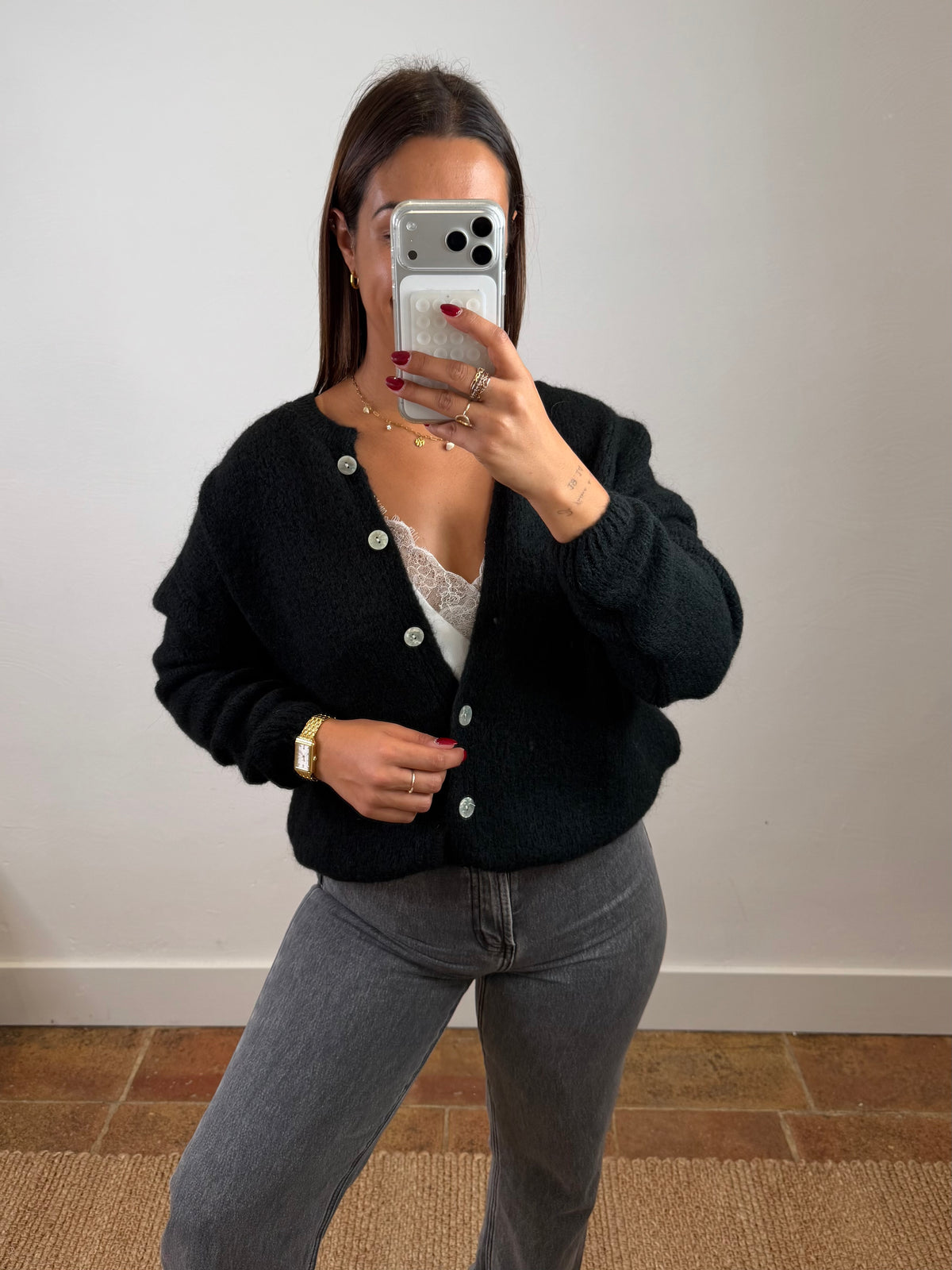 Gilet mohair Maurine - noir
