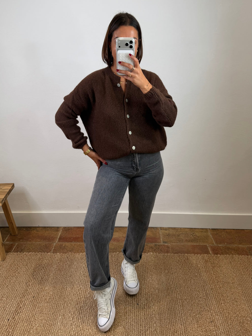 Gilet mohair Maurine - chocolat