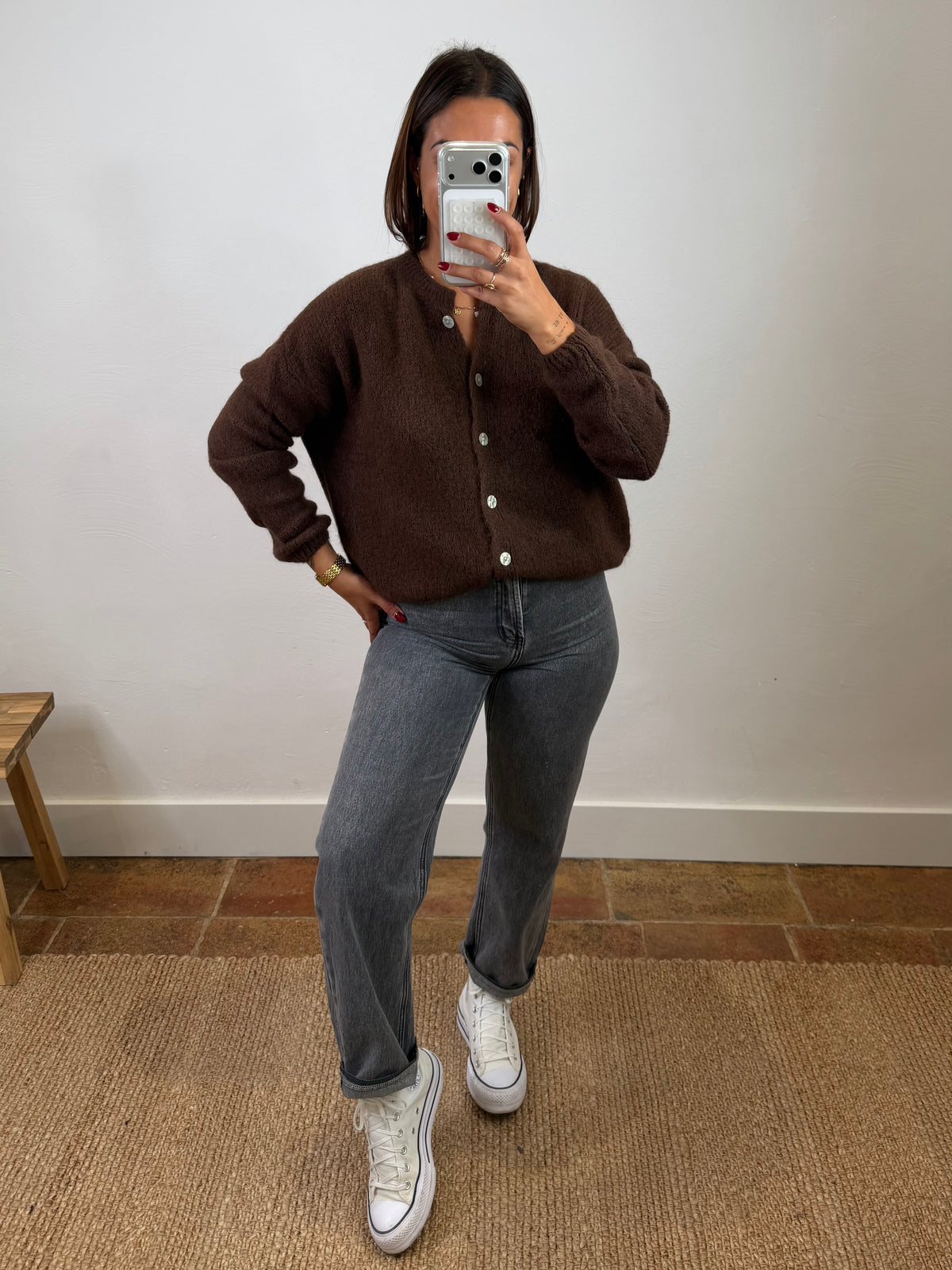 Gilet mohair Maurine - chocolat