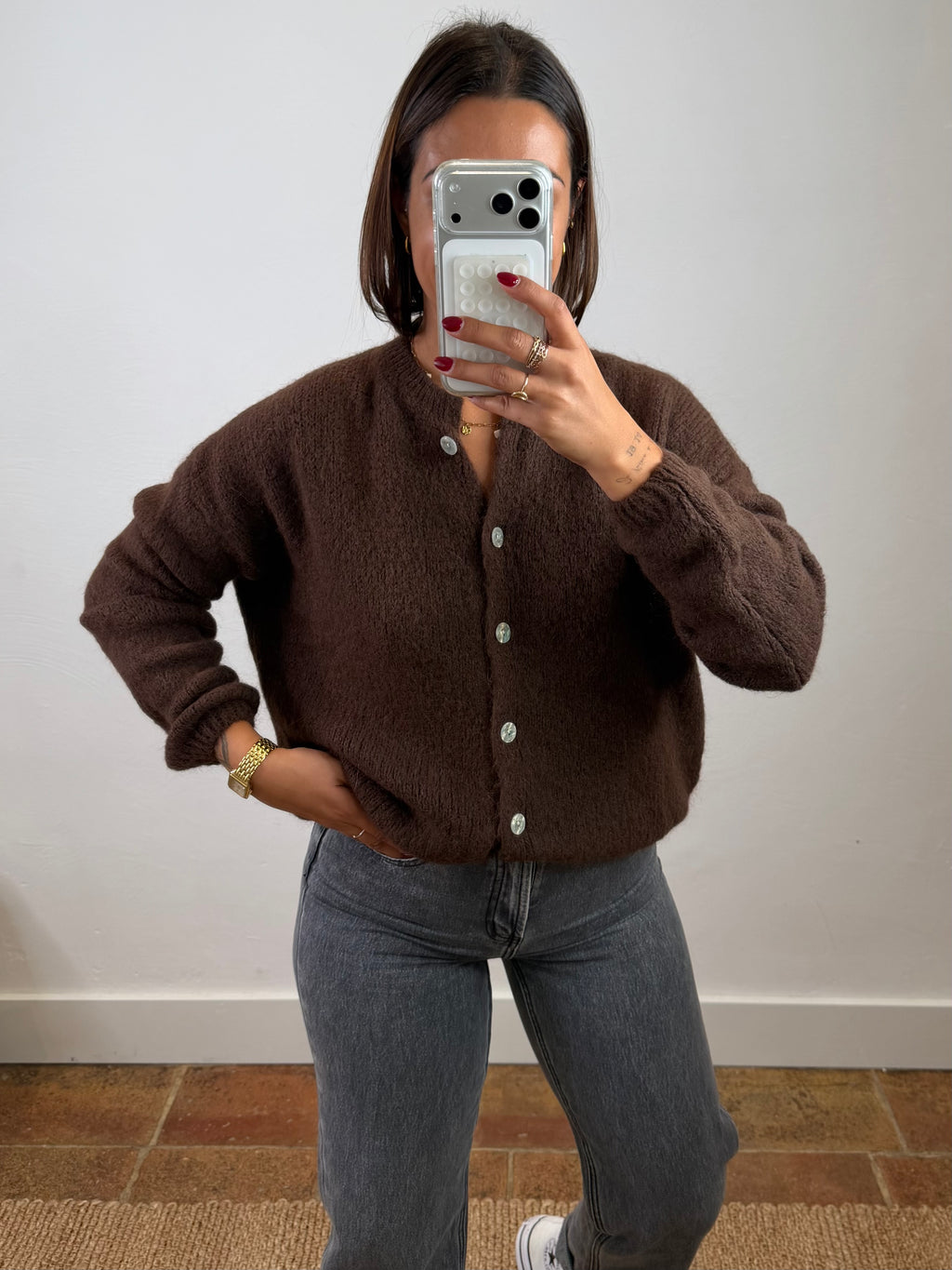 Gilet mohair Maurine - chocolat