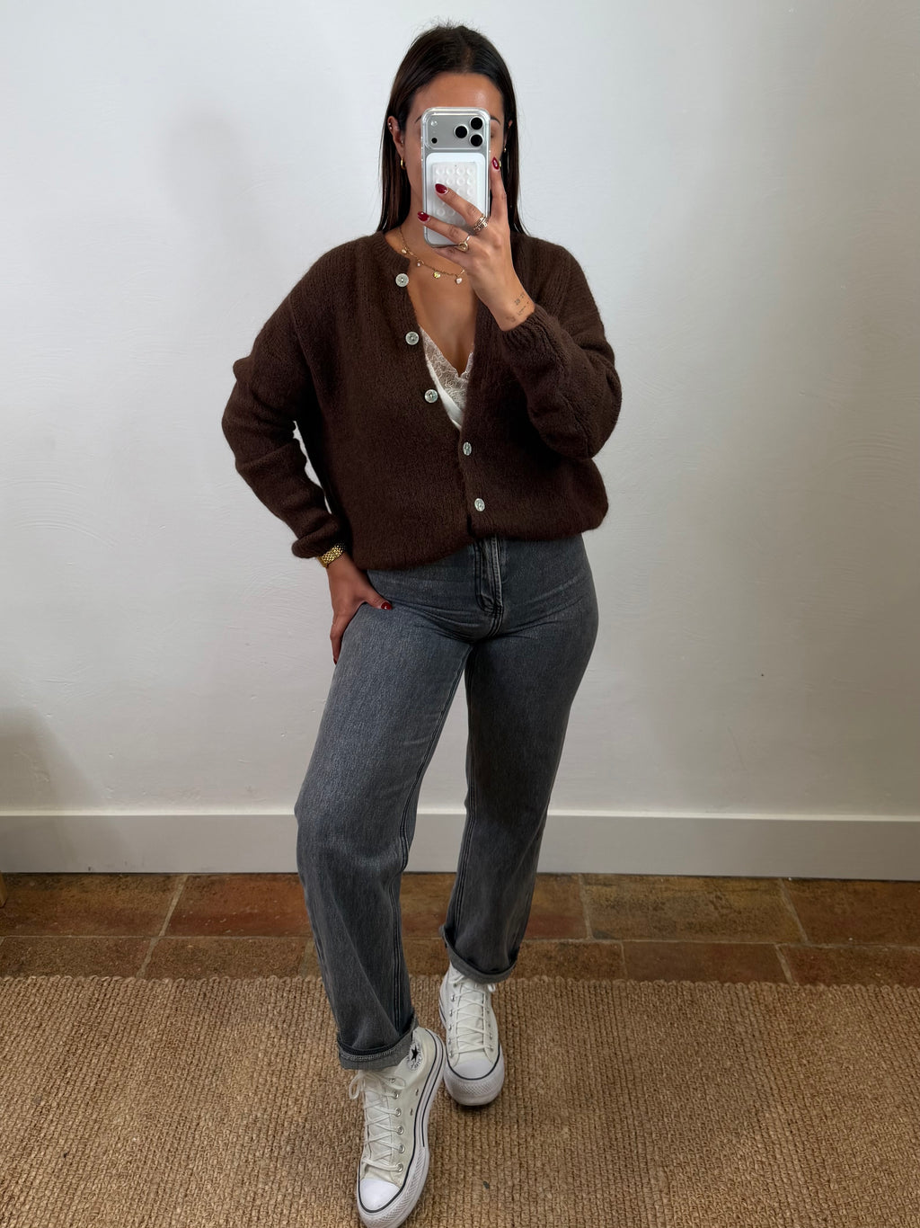 Gilet mohair Maurine - chocolat