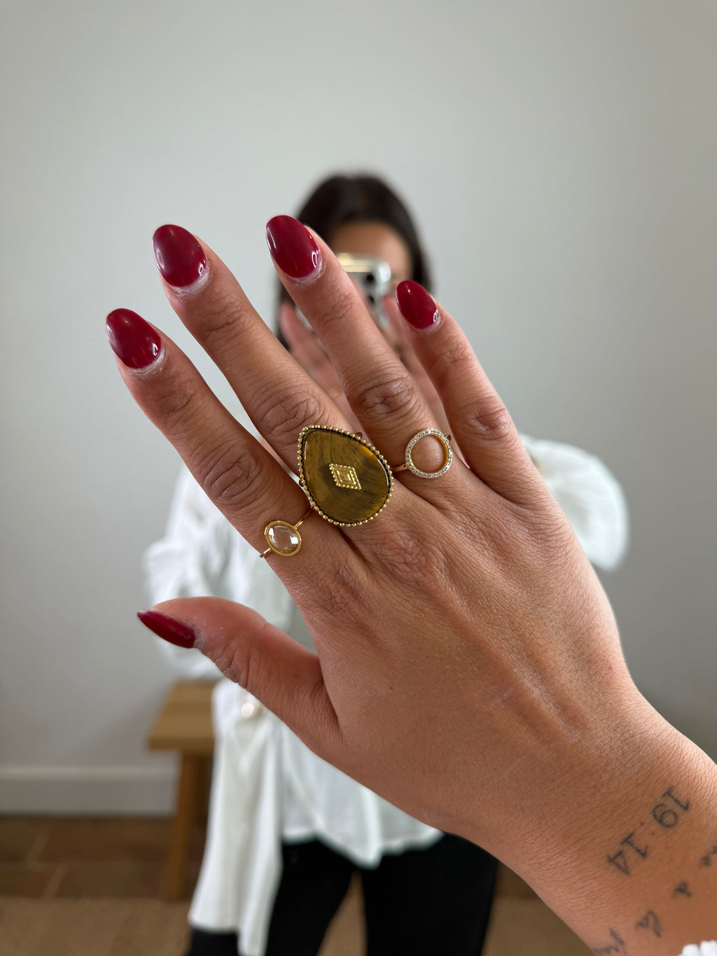 Bague Rhea - blanc (bague à l'index)