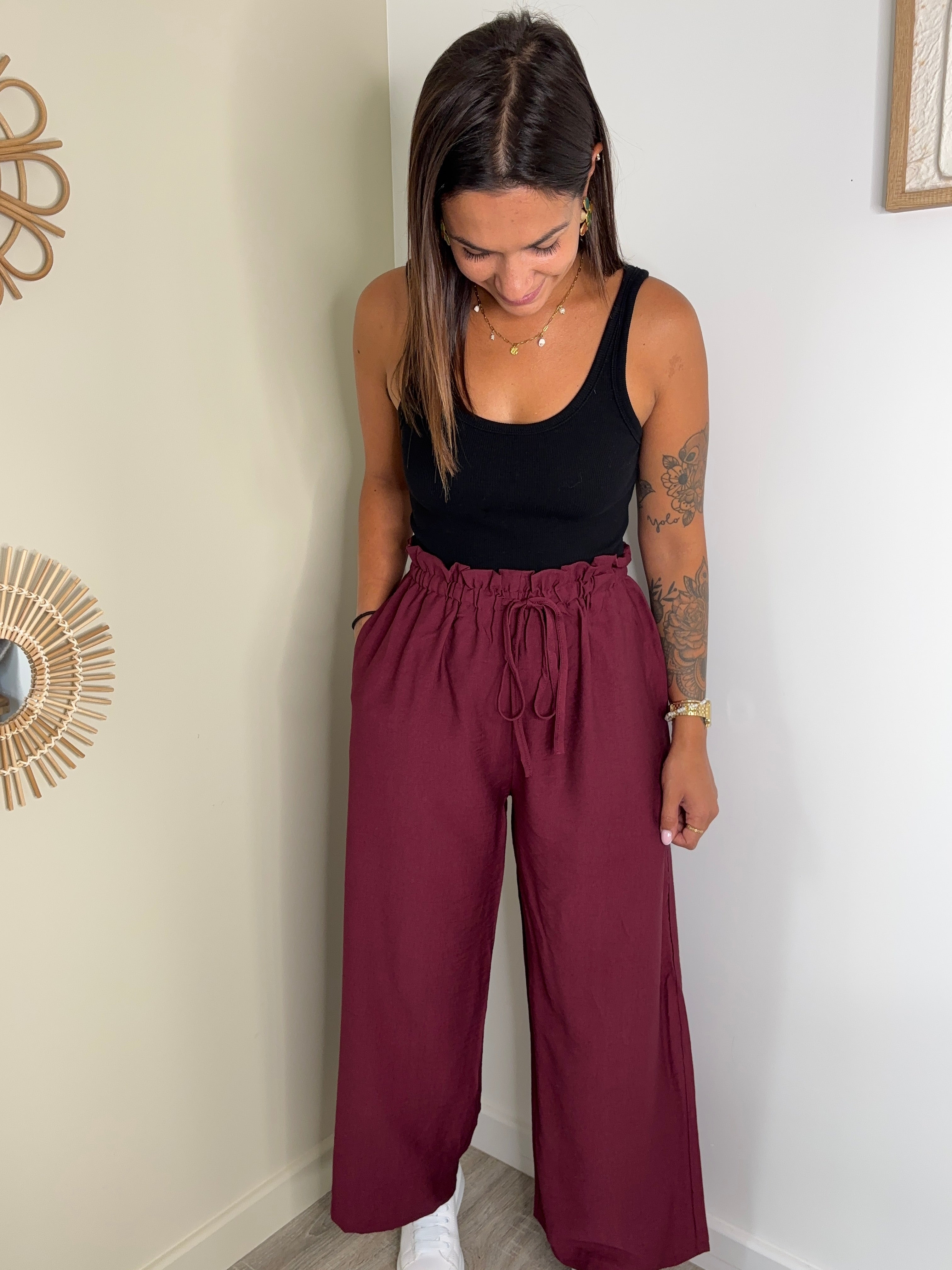Pantalon Lucie - bordeaux