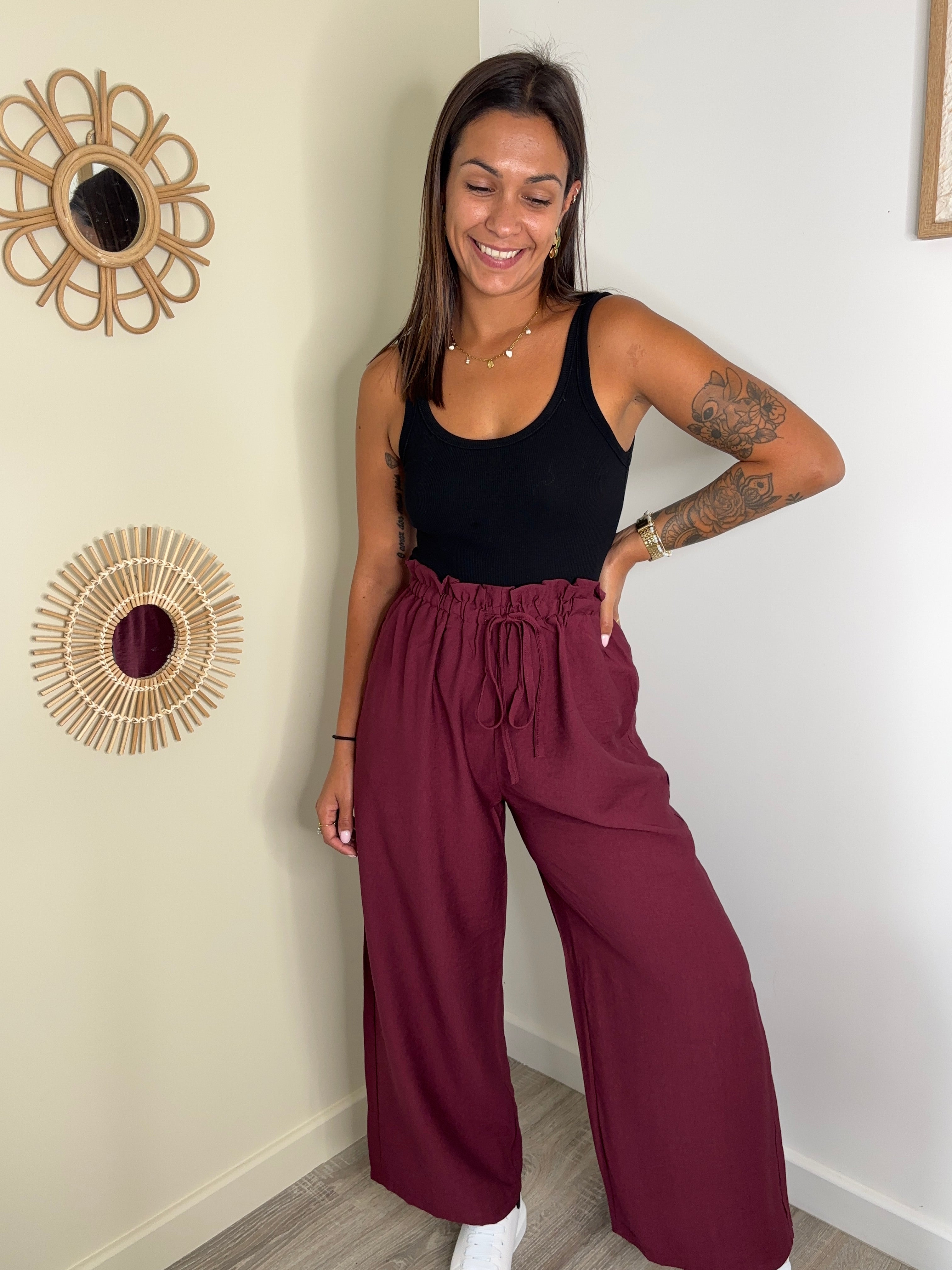 Pantalon Lucie - bordeaux