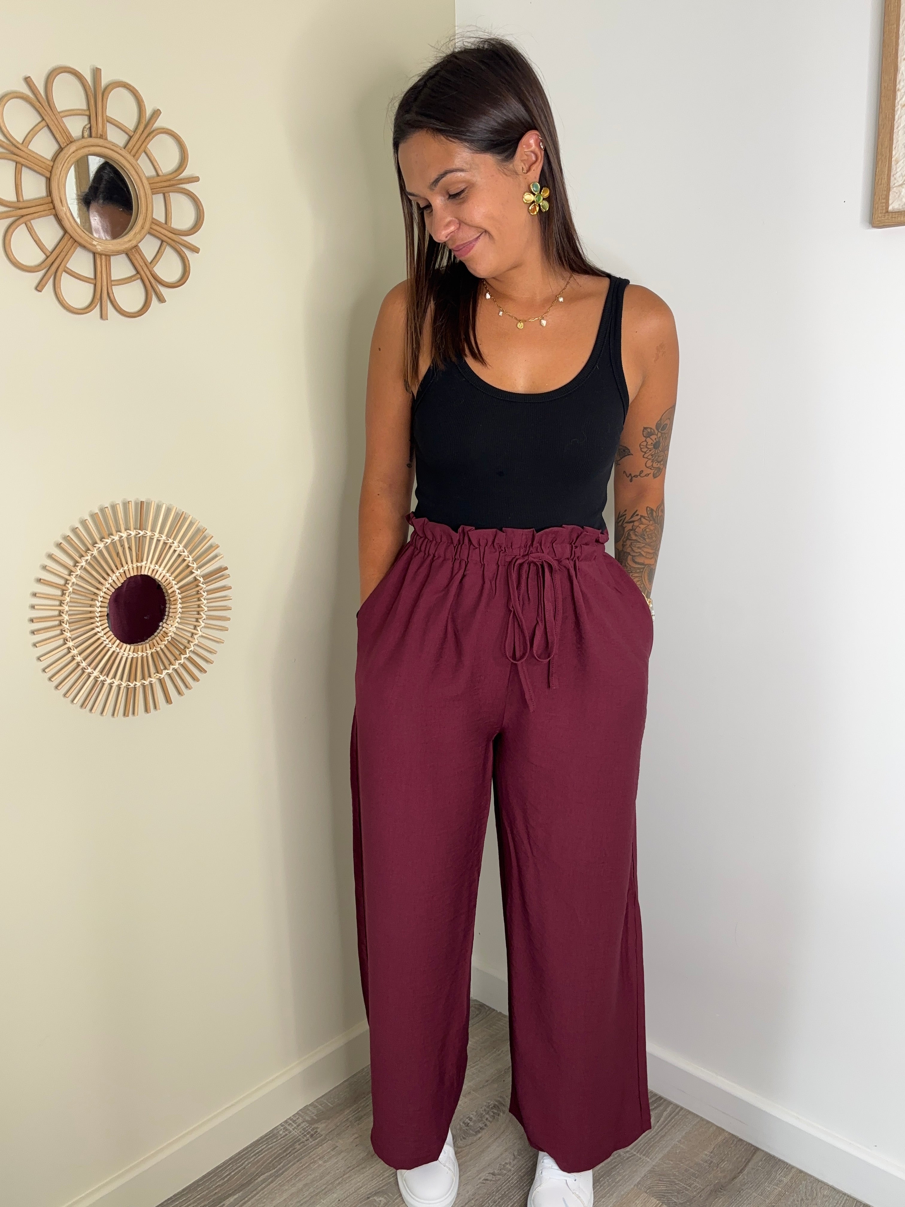 Pantalon Lucie - bordeaux