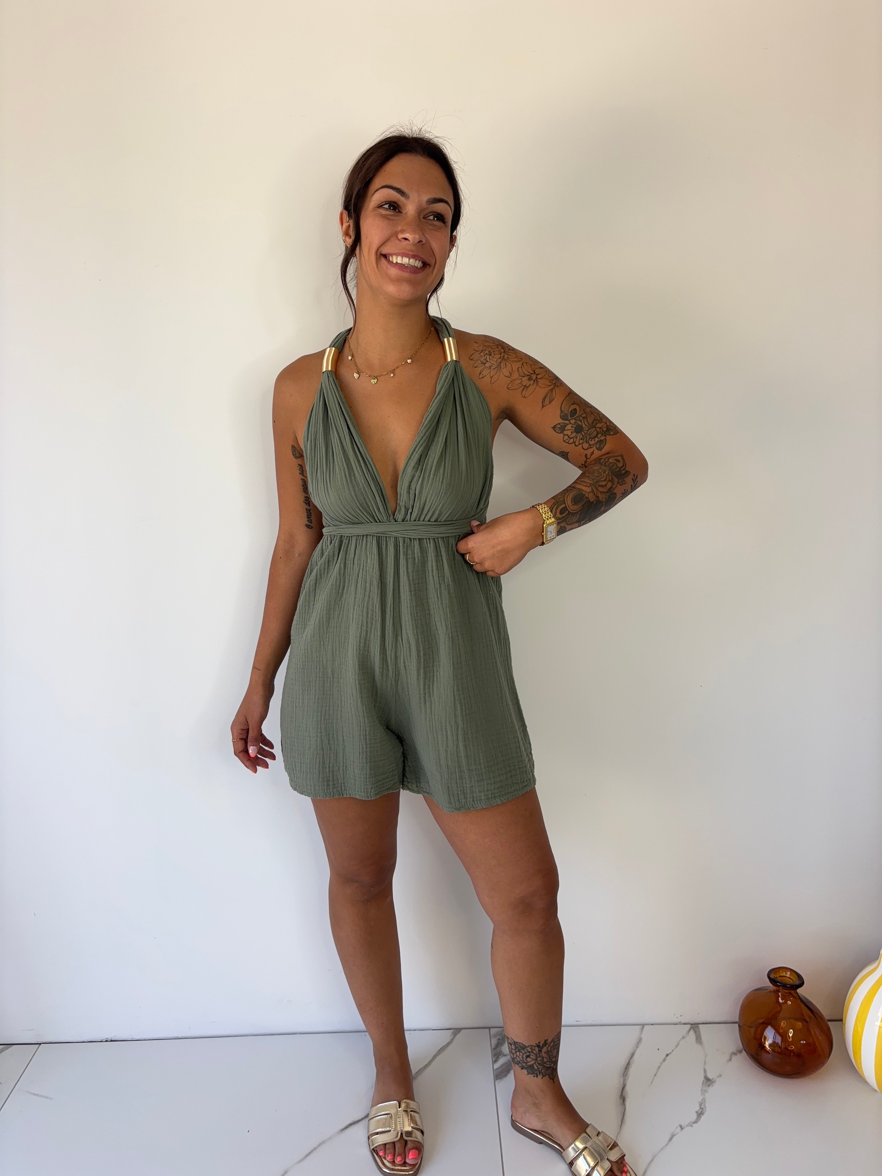 Combishort Vanessa - kaki