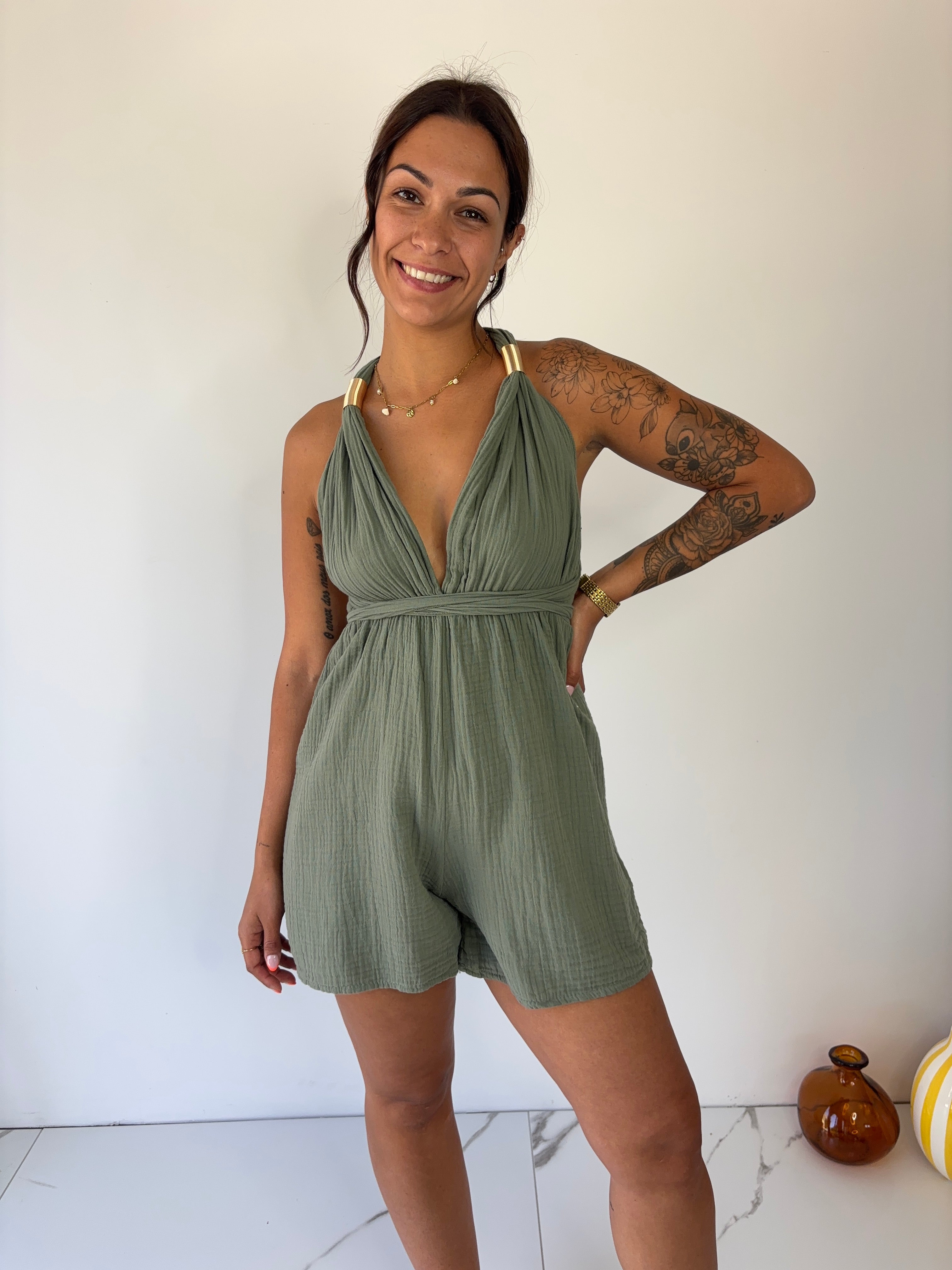 Combishort Vanessa - kaki