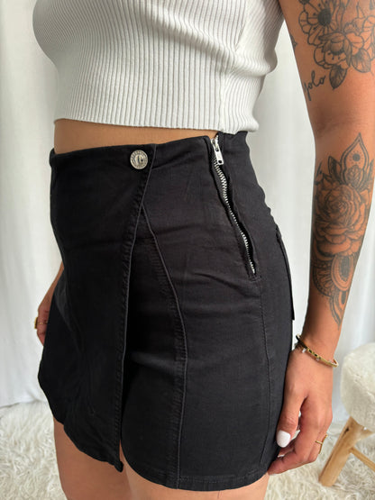 Jupe short en jeans Noir