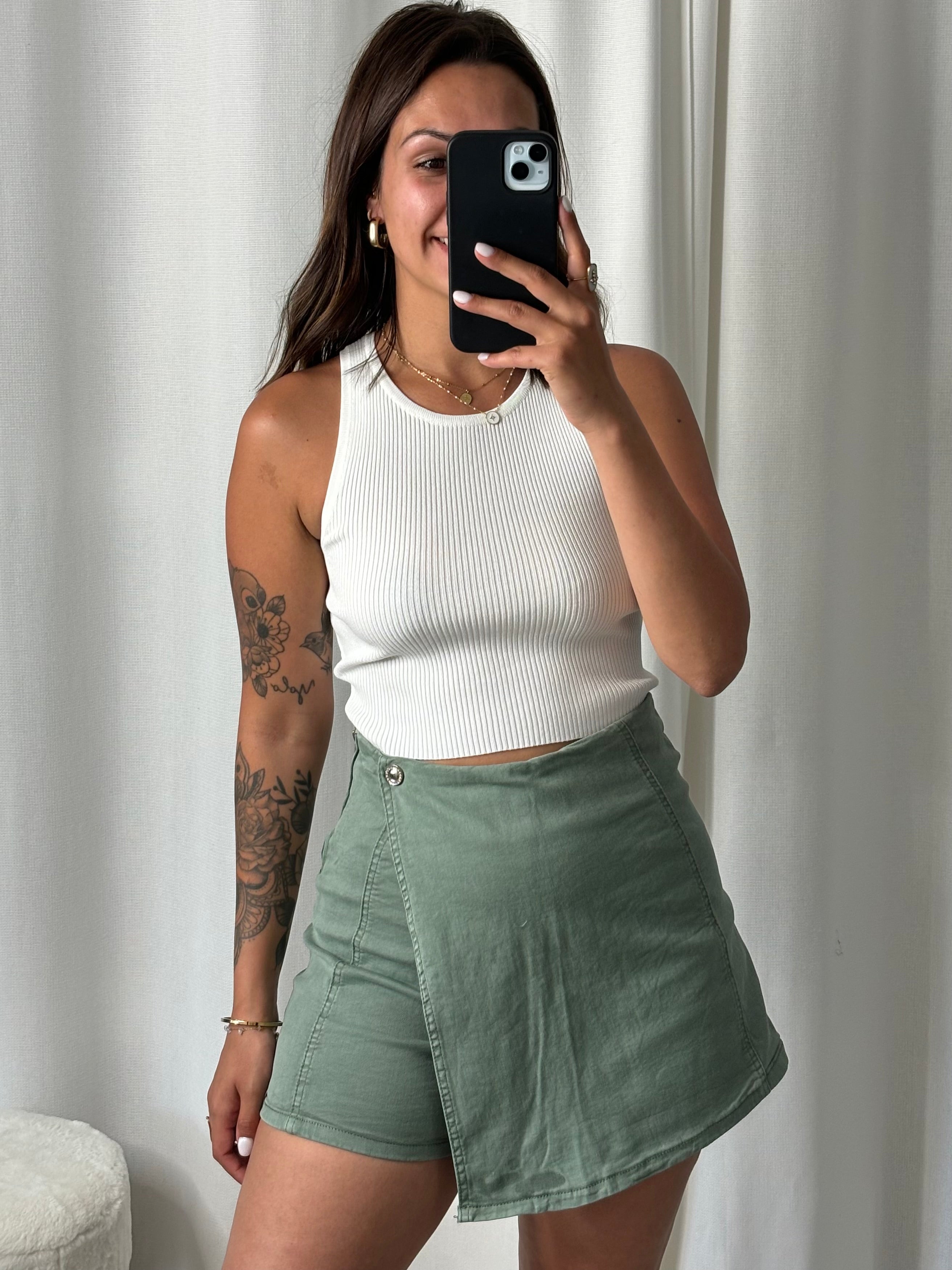 Jupe short Tiffany - kaki