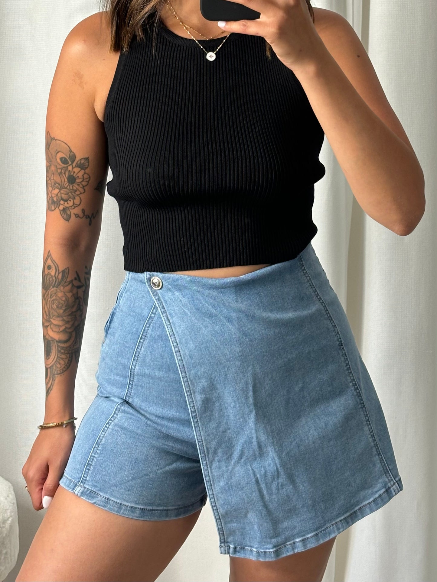 Jupe short en jeans Bleu