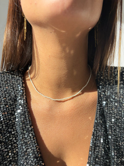 Collier perle blanche