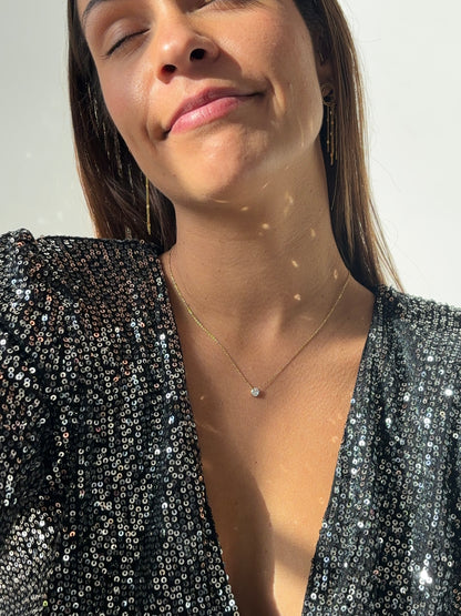 Collier strass doré Chloé