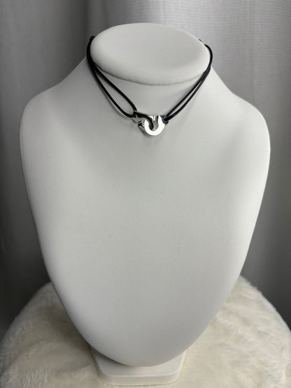 Collier Menottes Noir Argenté