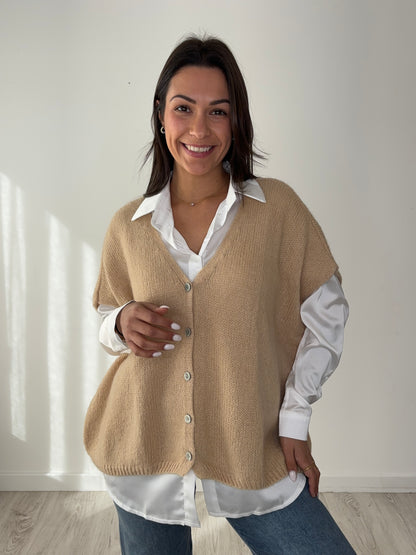 Gilet Julie du 36 au 52 - beige