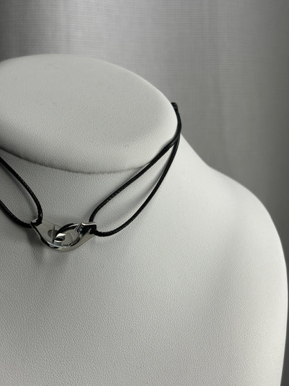 Collier Menottes Noir Argenté