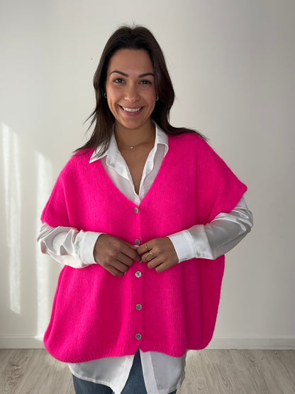 Gilet Julie du 36 au 52 - fuchsia