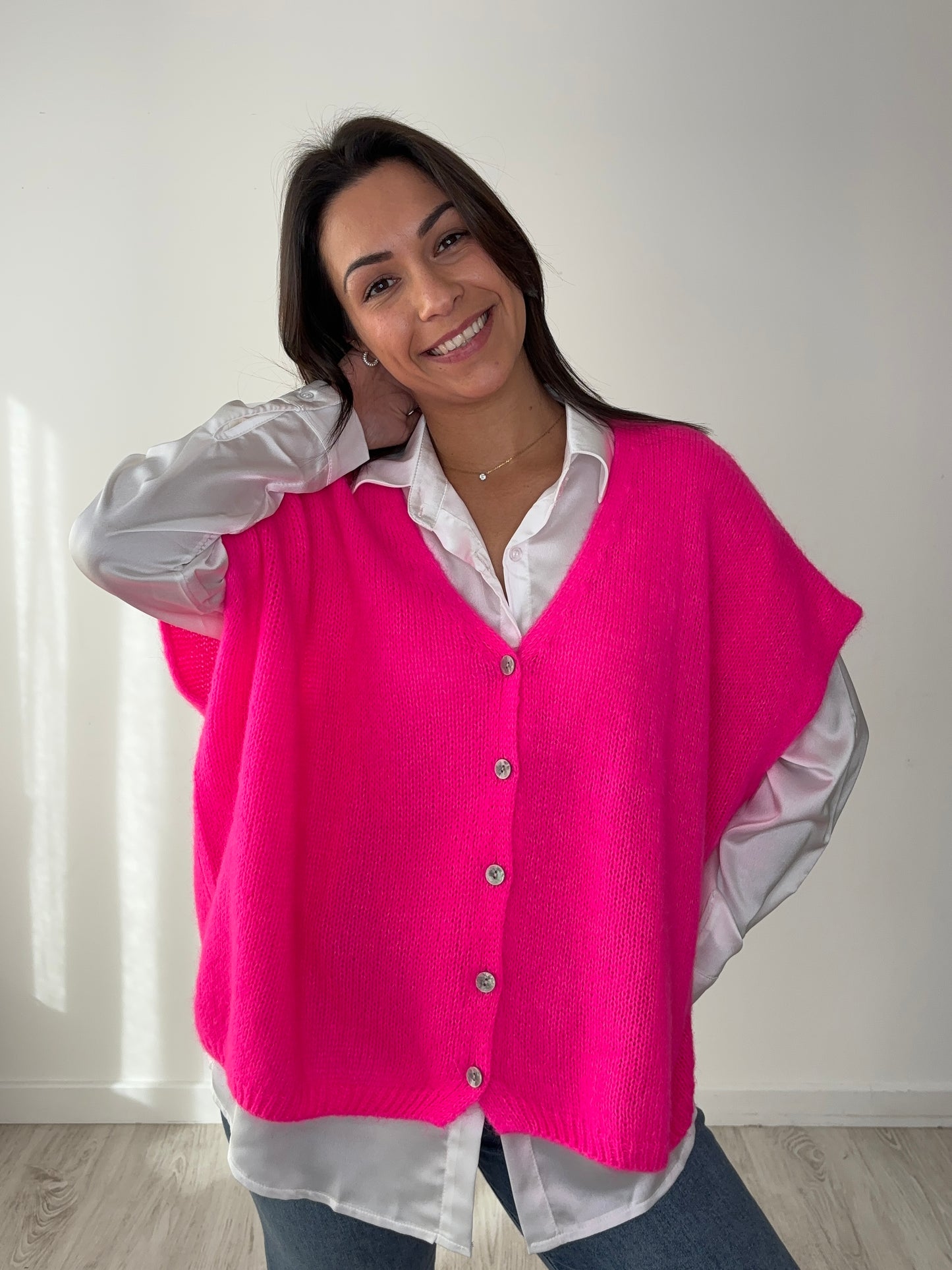 Gilet Julie du 36 au 52 - fuchsia