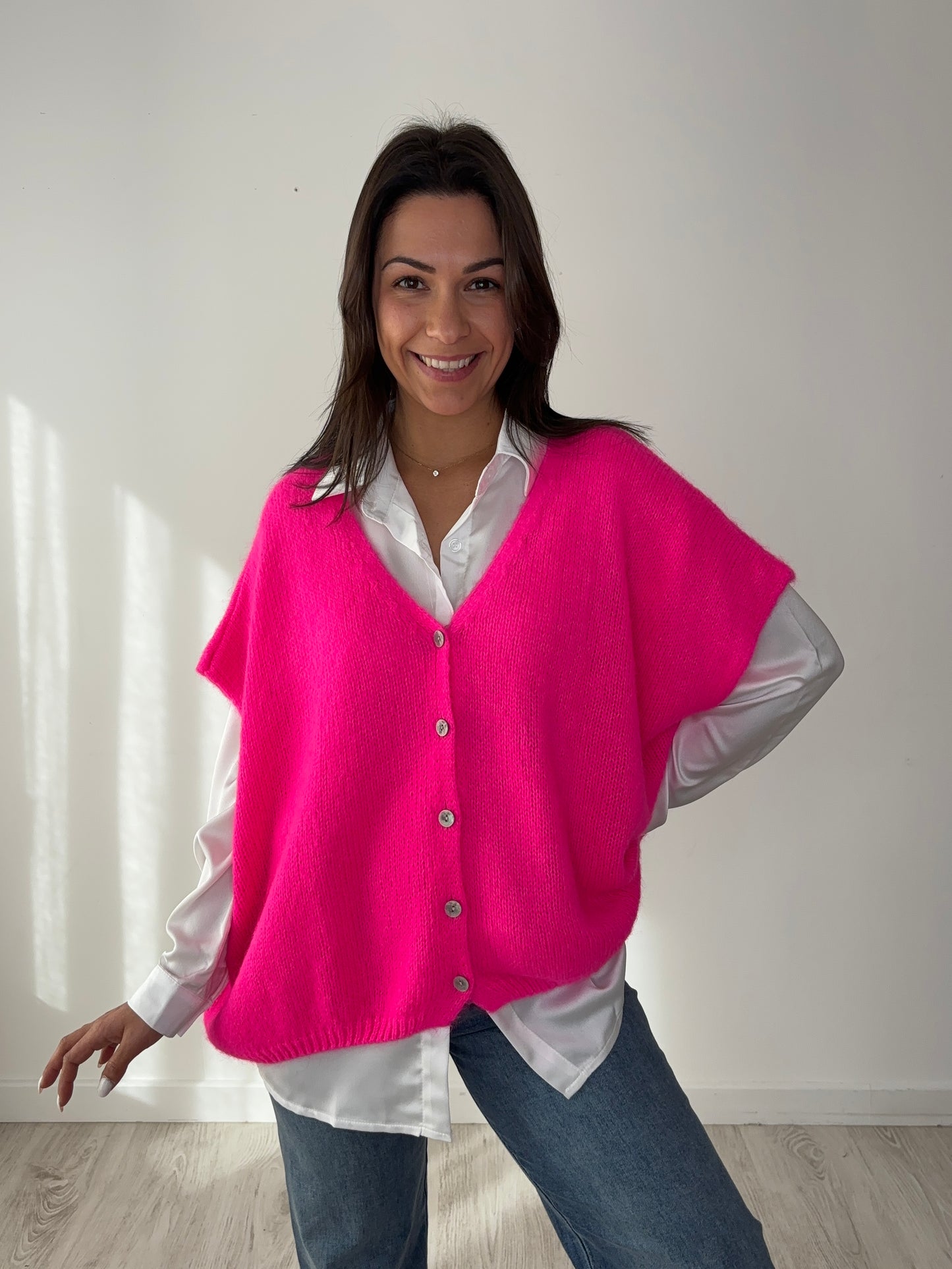 Gilet Julie du 36 au 52 - fuchsia