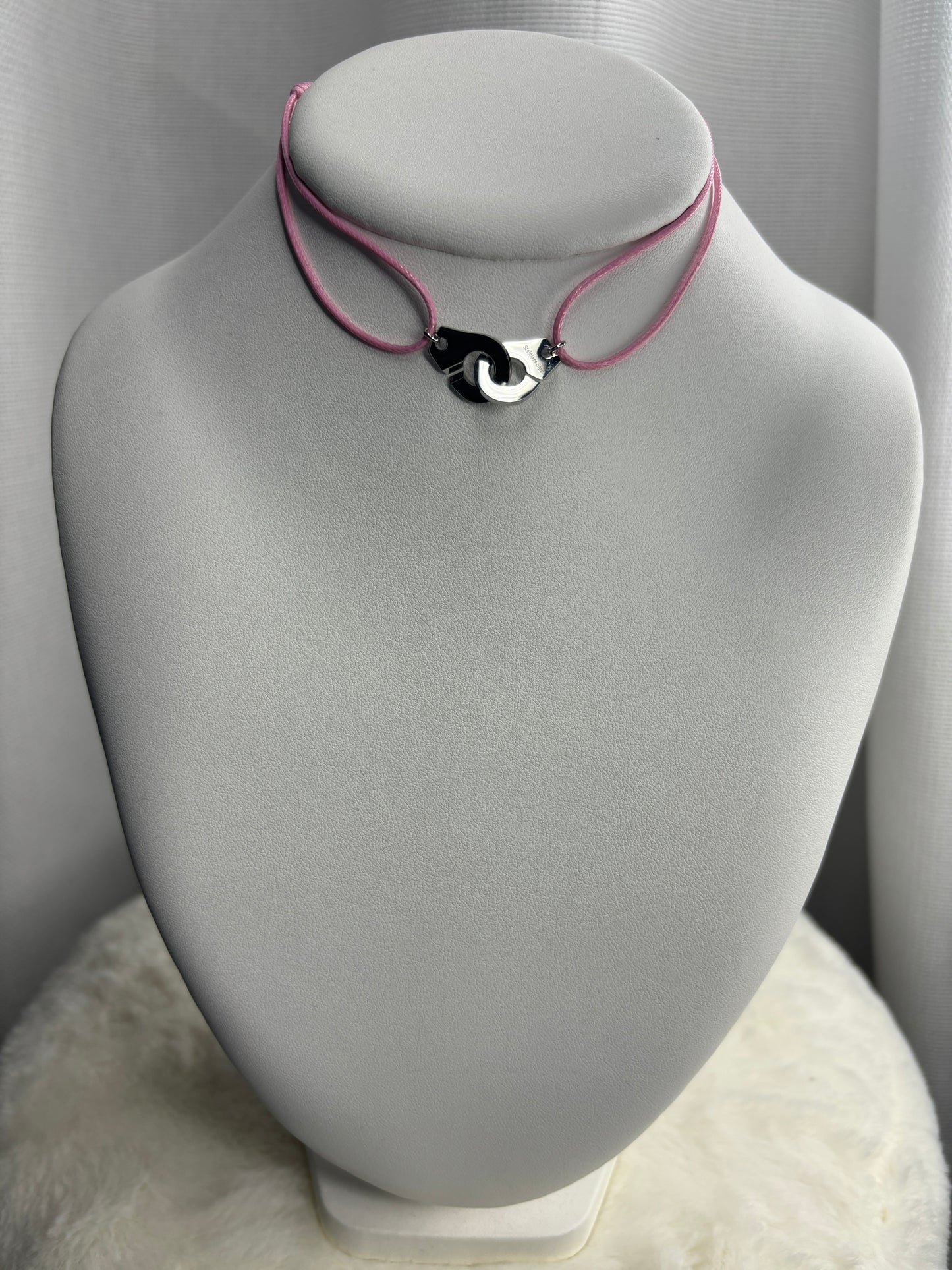 Collier Menottes Rose Argenté