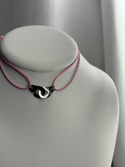 Collier Menottes Rose Argenté