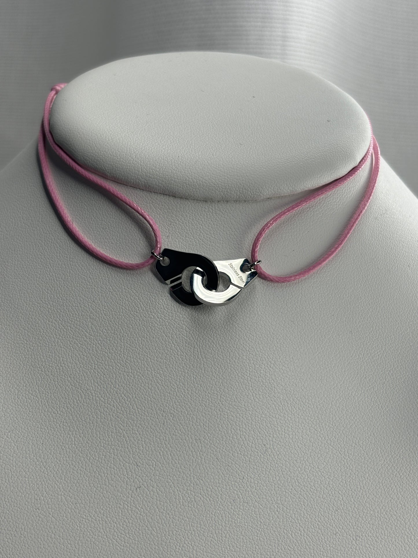 Collier Menottes Rose Argenté