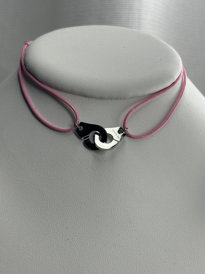 Collier Menottes Rose Argenté