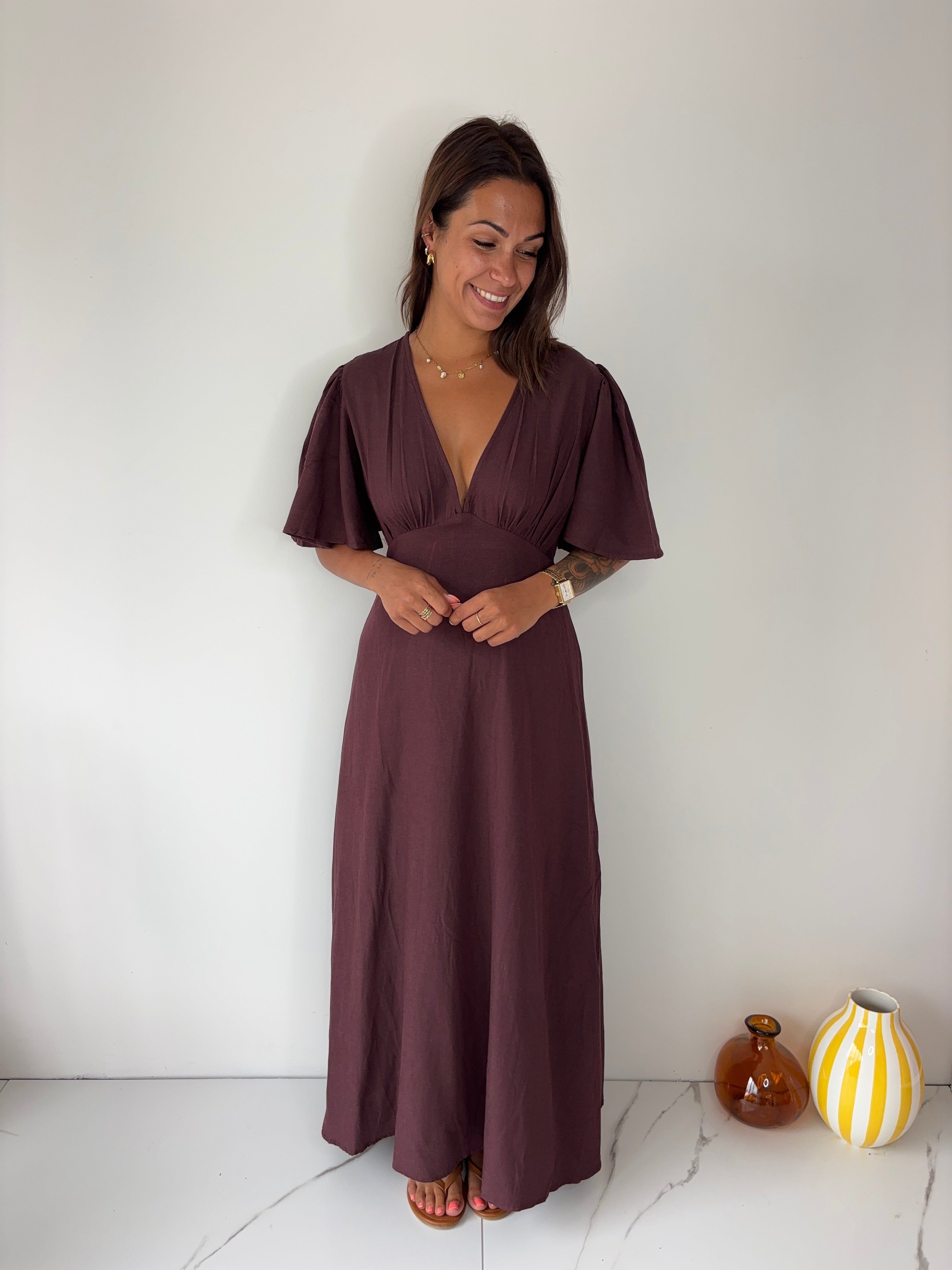 Robe Simone - violine/marron