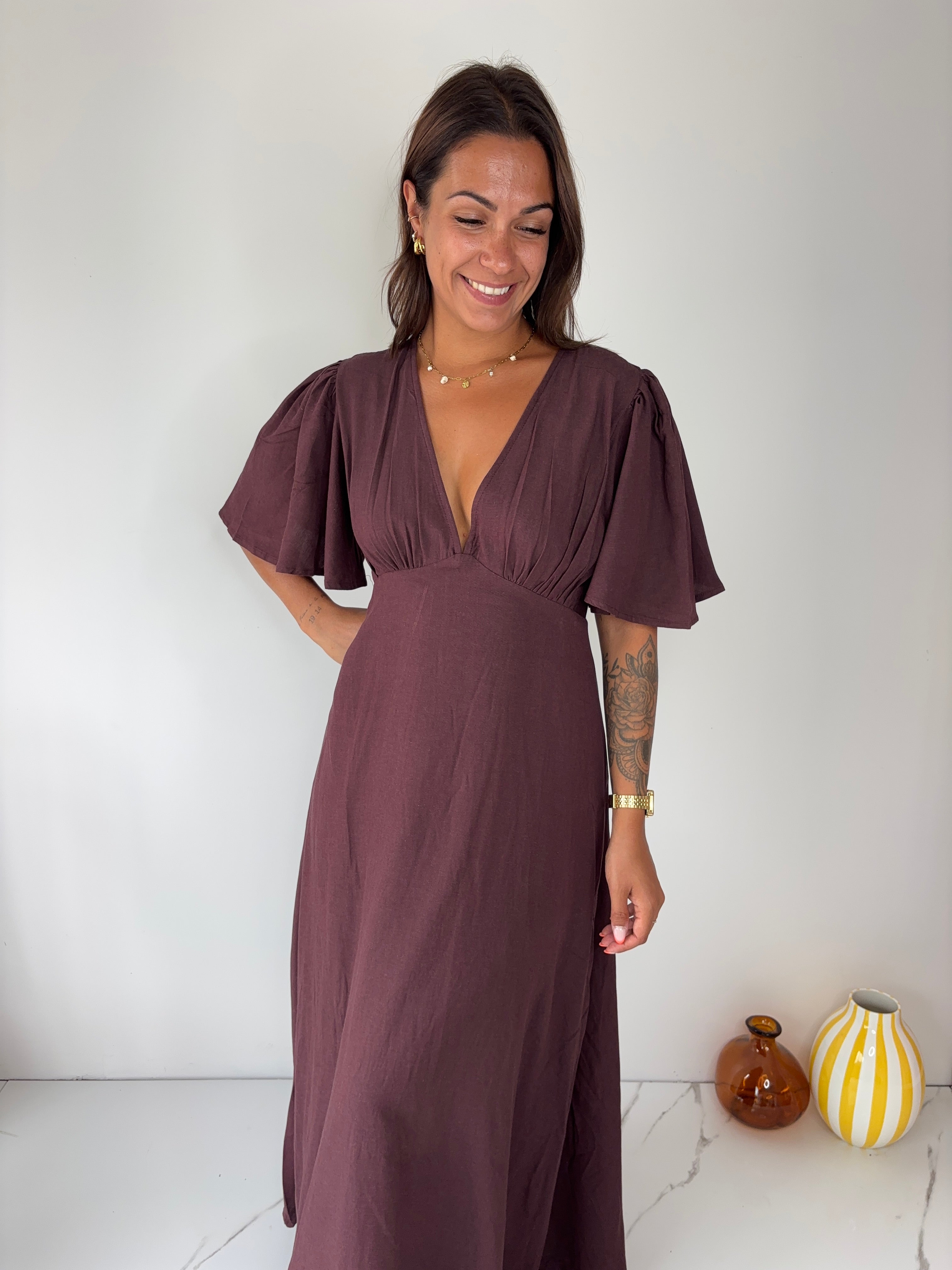 Robe Simone - violine/marron