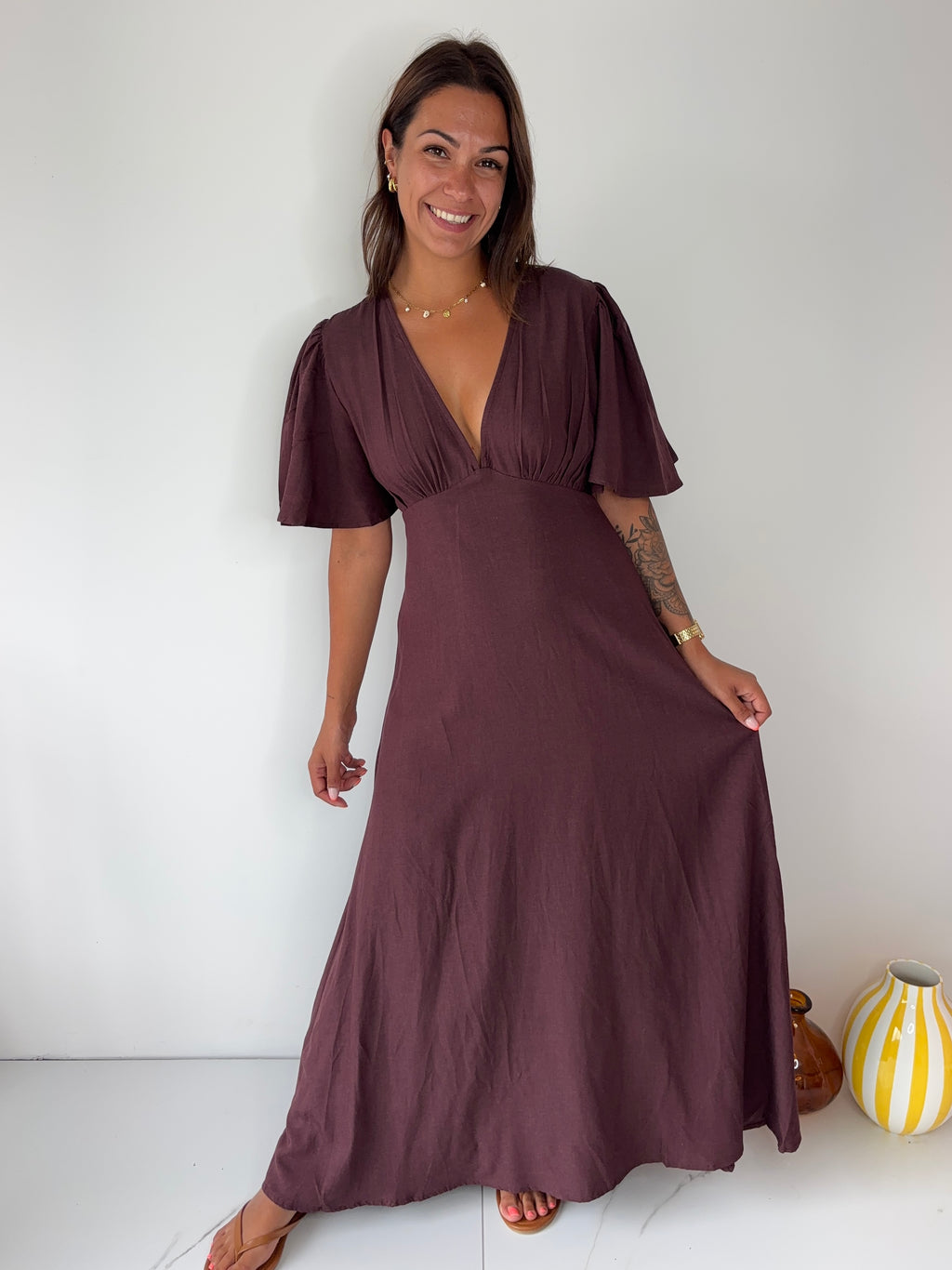 Robe Simone - violine/marron