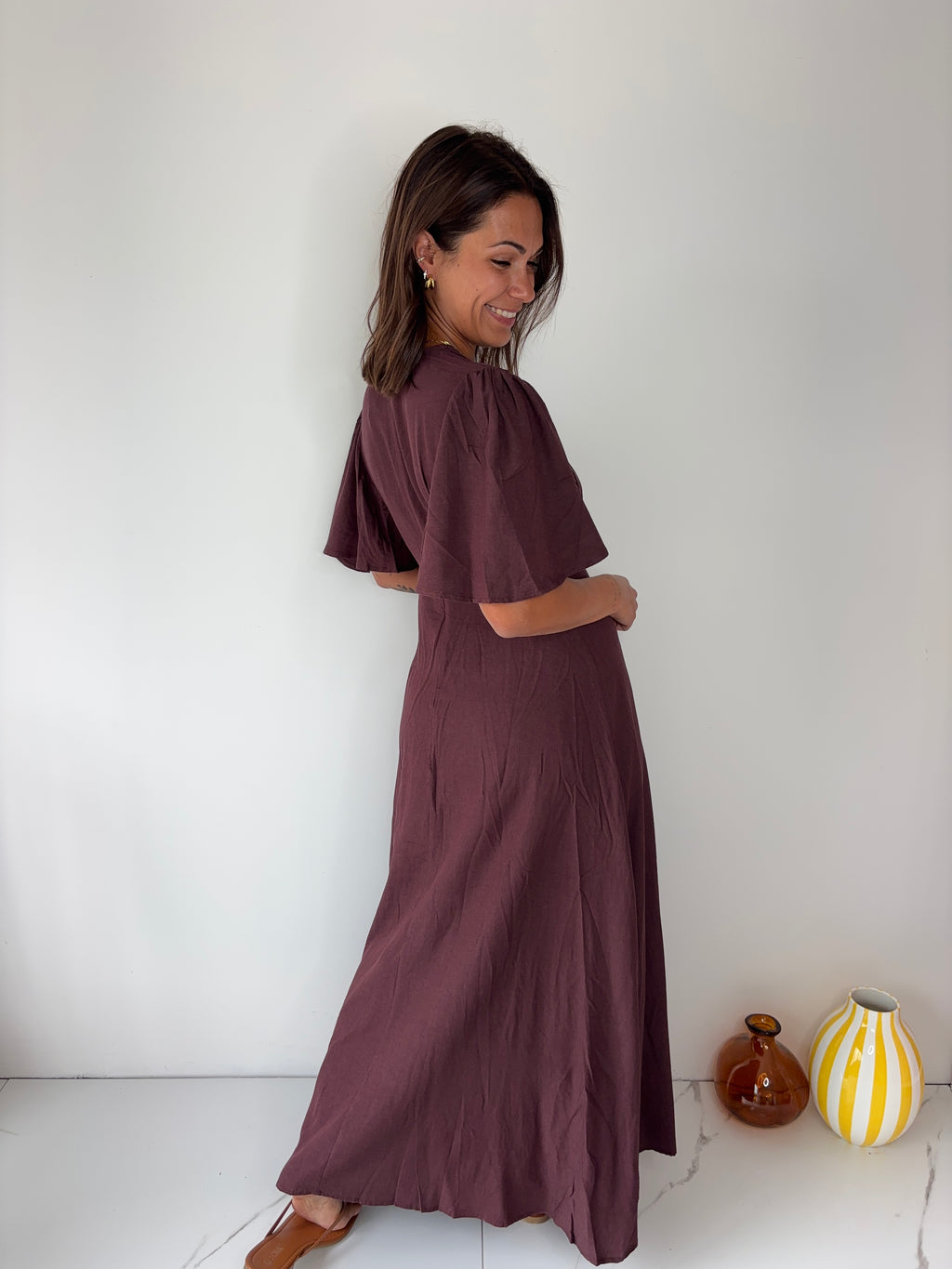 Robe Simone - violine/marron