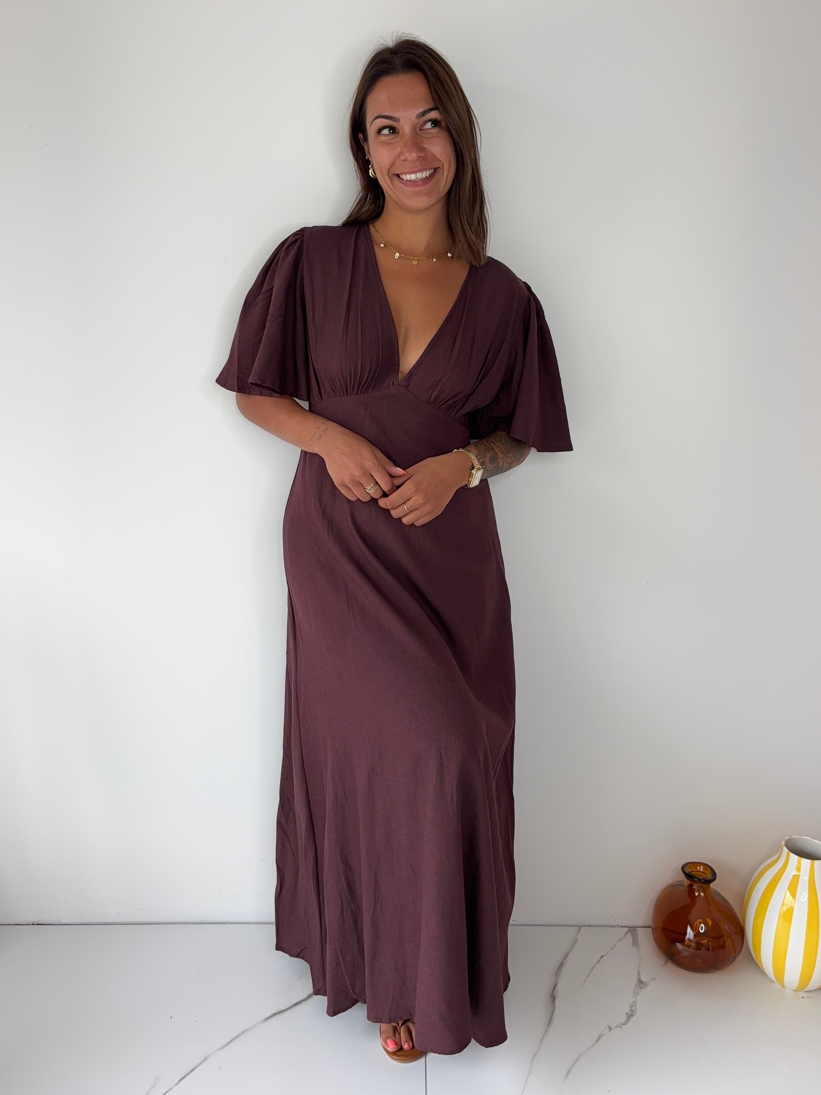 Robe Simone - violine/marron
