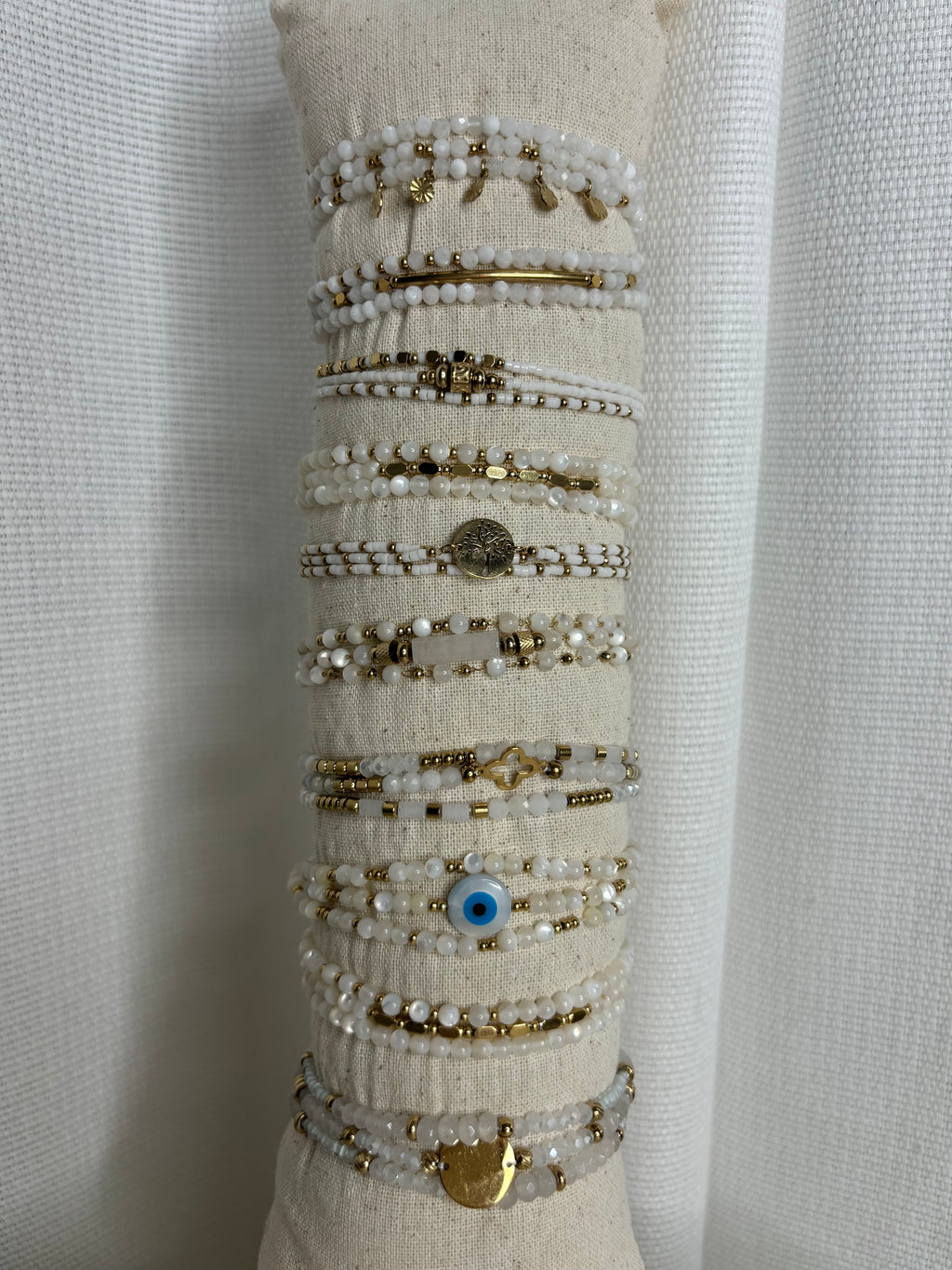 Bracelet multi-rang "semainier" doré Livia