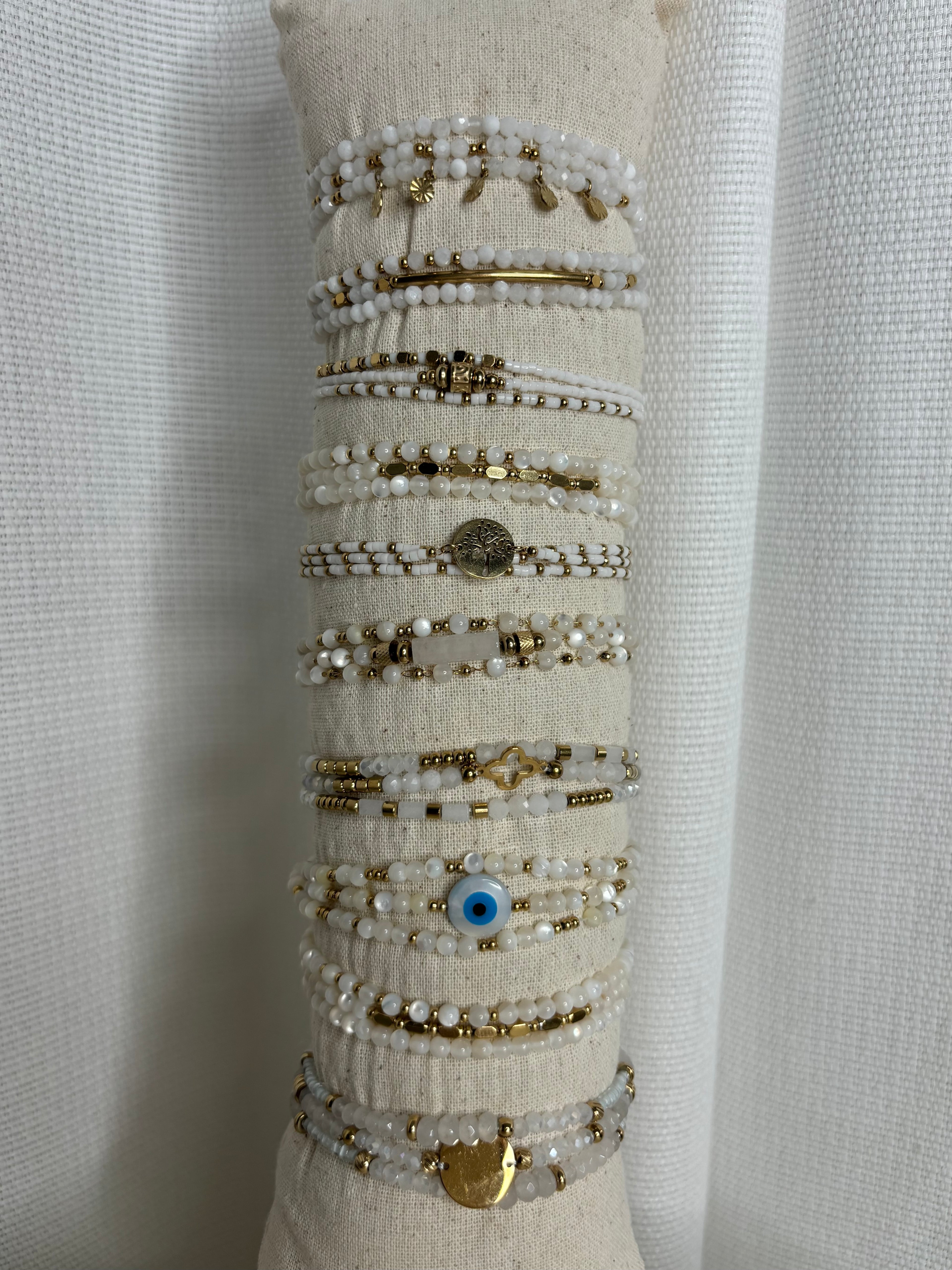 Bracelet multi-rang "semainier" doré Livia