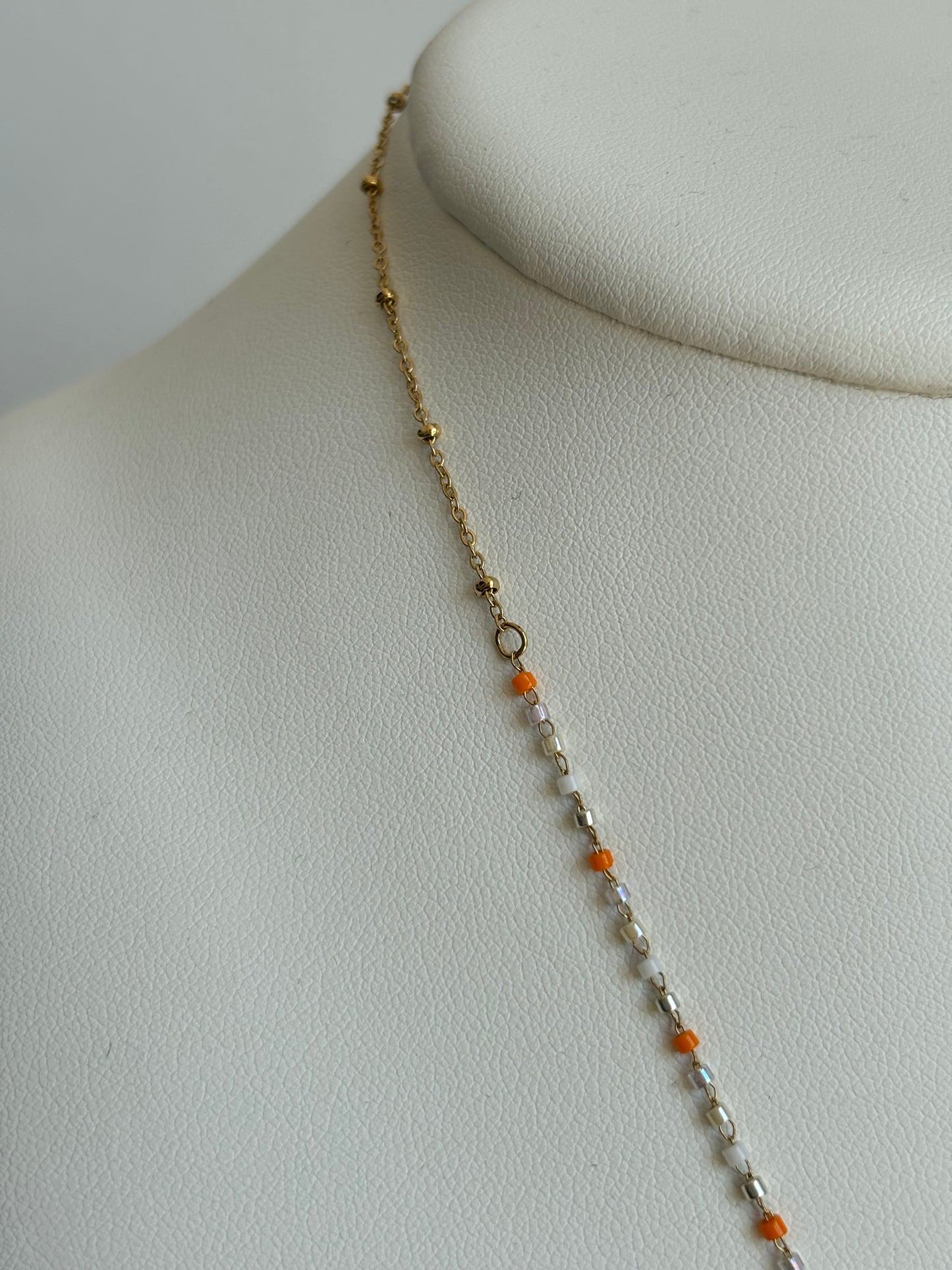 Collier coquillage orange Pauline