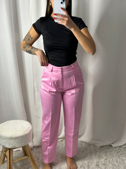 Pantalon rose satin Coralie