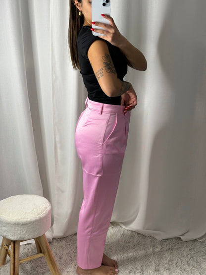 Pantalon rose satin Coralie